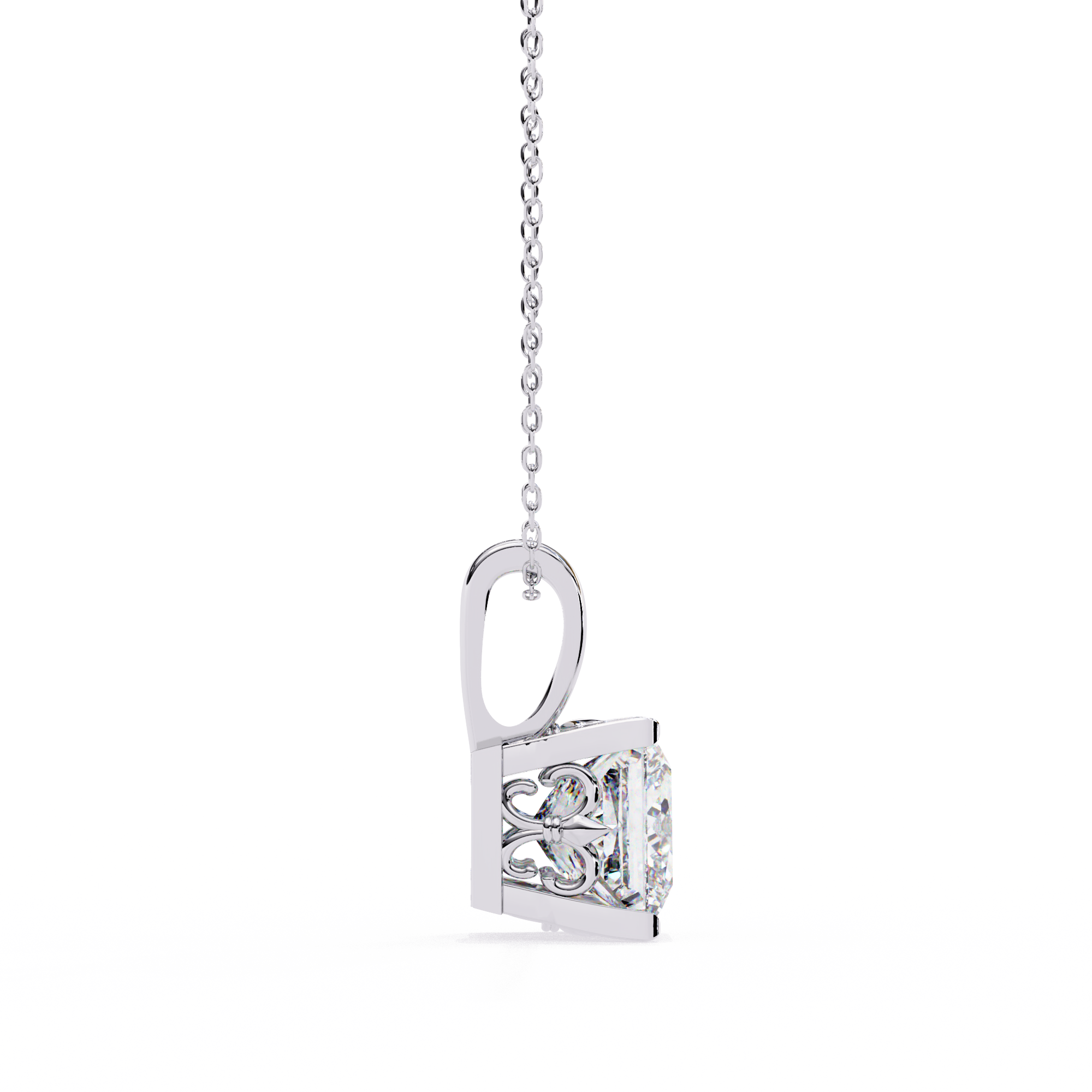 2.62 Carat Princess Shape Lab-Grown Diamond Pendant Necklace – F Color VS2 Clarity