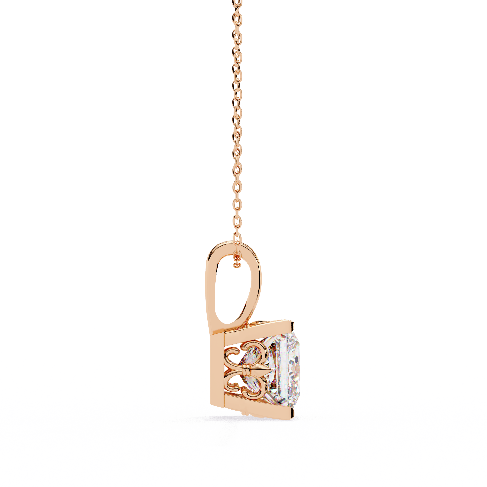 2.62 Carat Princess Shape Lab-Grown Diamond Pendant Necklace – F Color VS2 Clarity