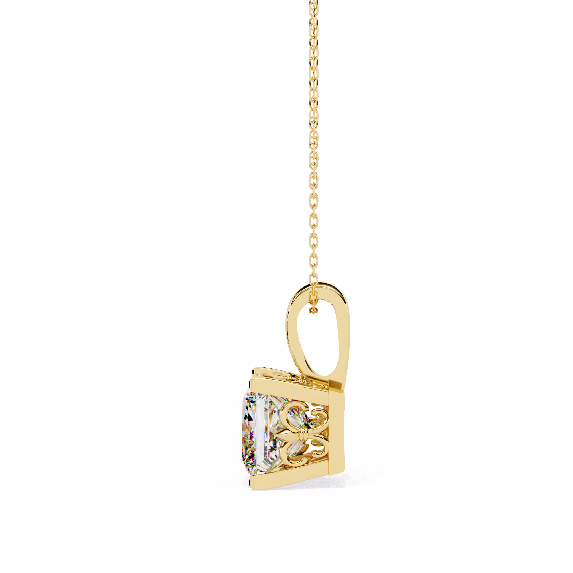 2.62 Carat Princess Shape Lab-Grown Diamond Pendant Necklace – F Color VS2 Clarity