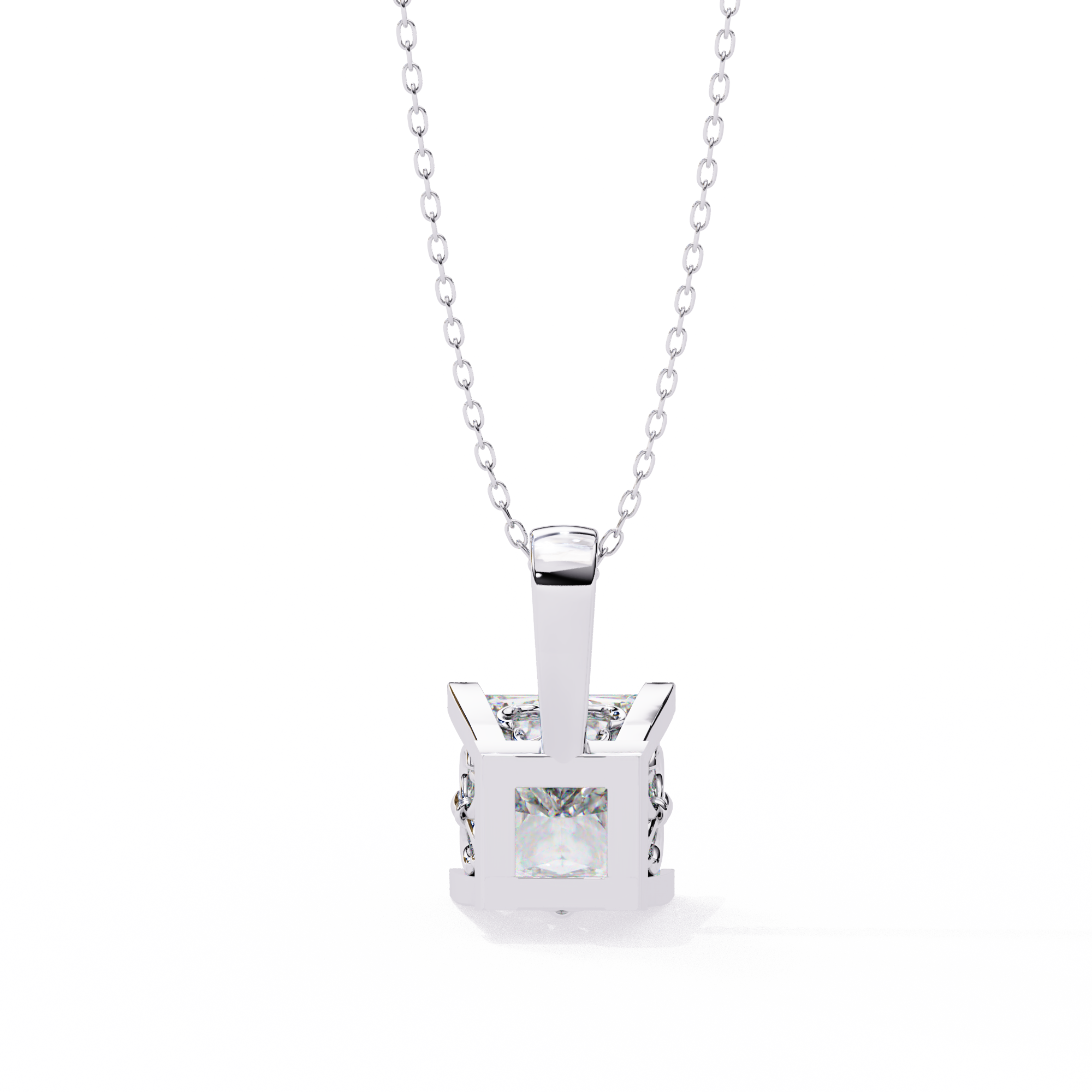 2.62 Carat Princess Shape Lab-Grown Diamond Pendant Necklace – F Color VS2 Clarity