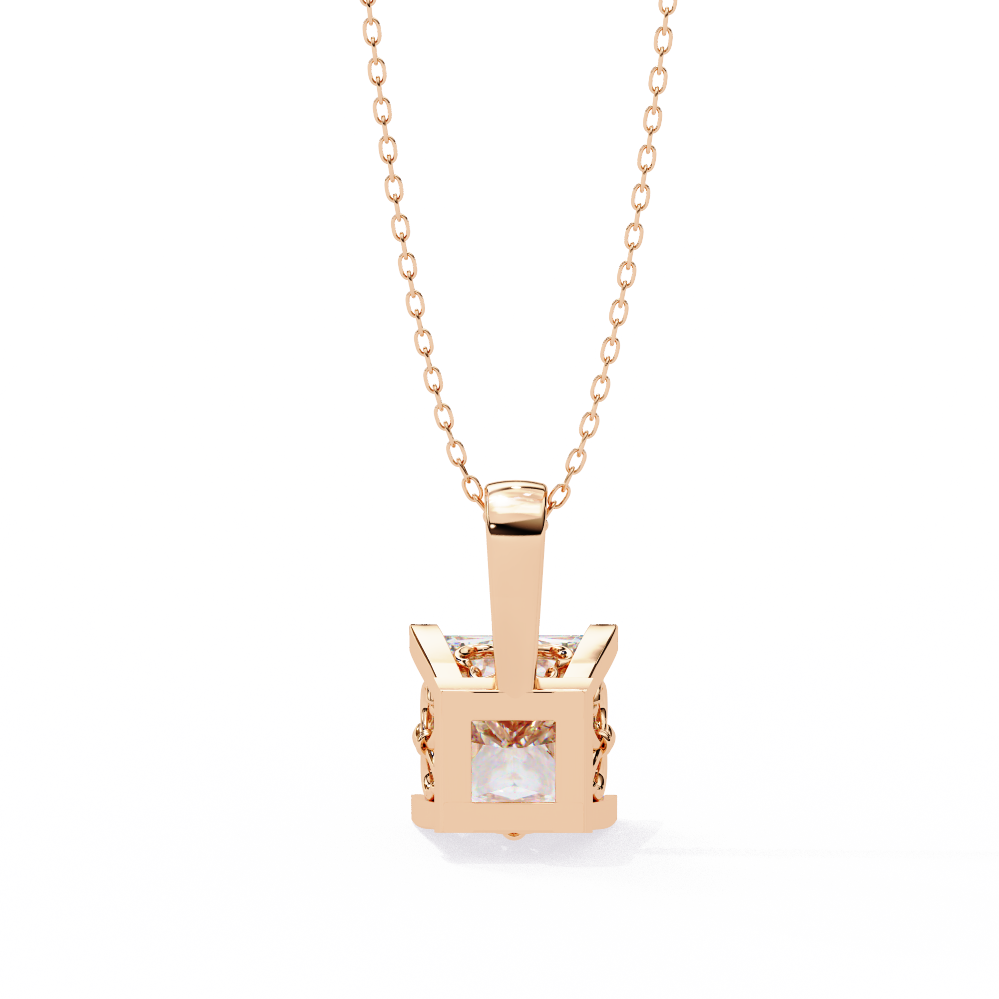 2.62 Carat Princess Shape Lab-Grown Diamond Pendant Necklace – F Color VS2 Clarity