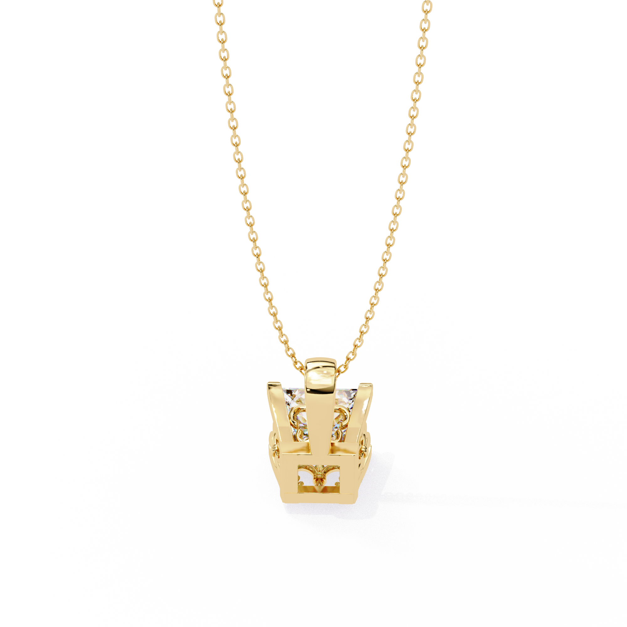 2.62 Carat Princess Shape Lab-Grown Diamond Pendant Necklace – F Color VS2 Clarity