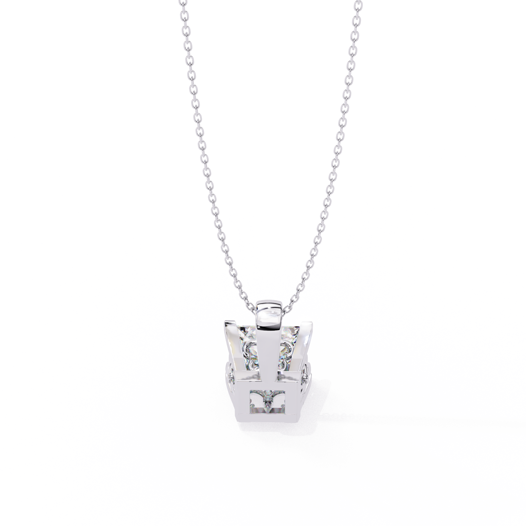 2.62 Carat Princess Shape Lab-Grown Diamond Pendant Necklace – F Color VS2 Clarity