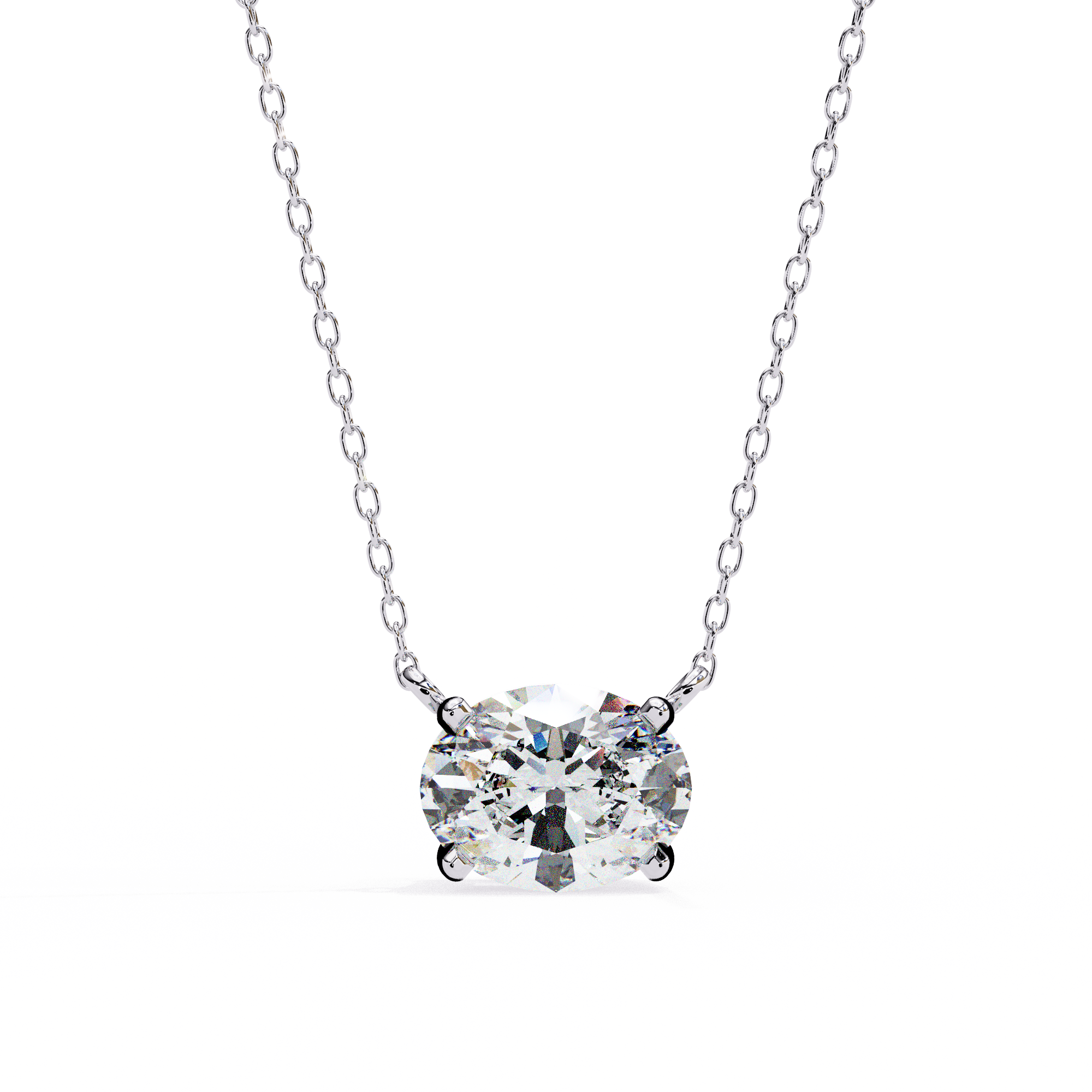 1.66 Carat Oval Shape Lab-Grown Diamond Pendant Necklace – F Color VS1 Clarity