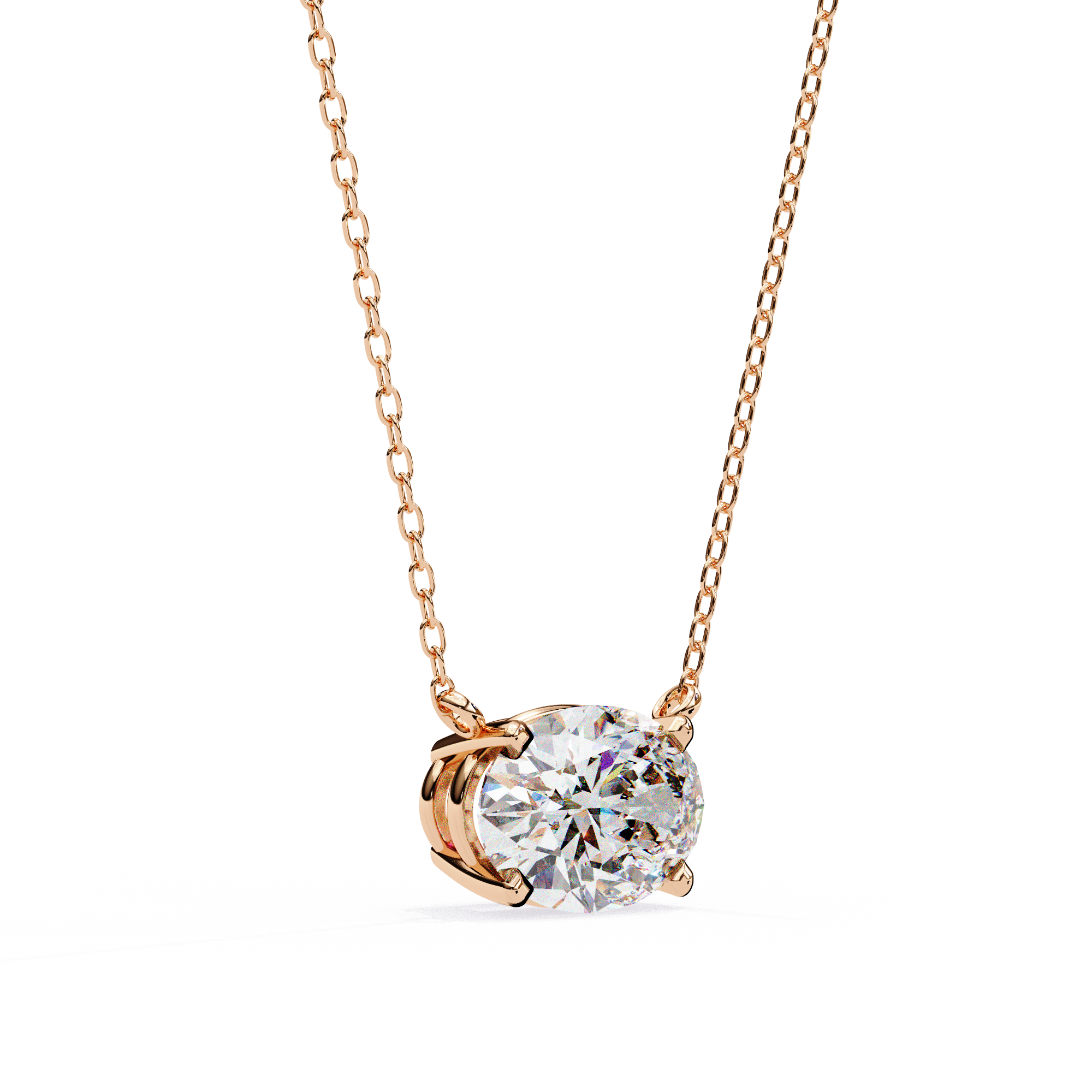 Solitairekart 1.66ct Oval-Cut East-West Natural Diamond Solitaire Pendant-H Color, VS1 Clarity