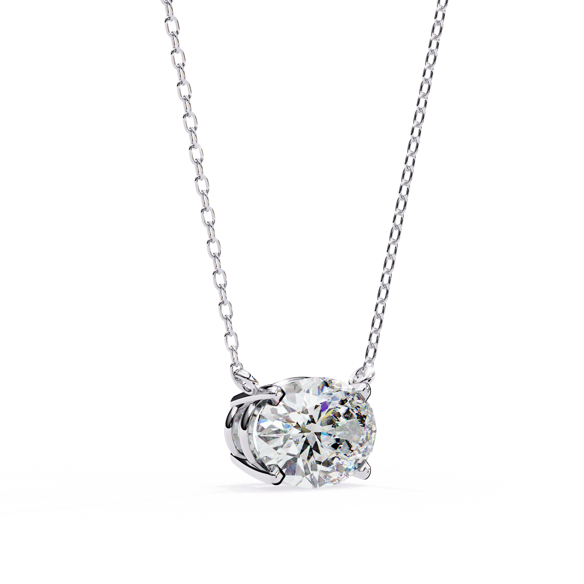 Solitairekart 1.66ct Oval-Cut East-West Natural Diamond Solitaire Pendant-H Color, VS1 Clarity