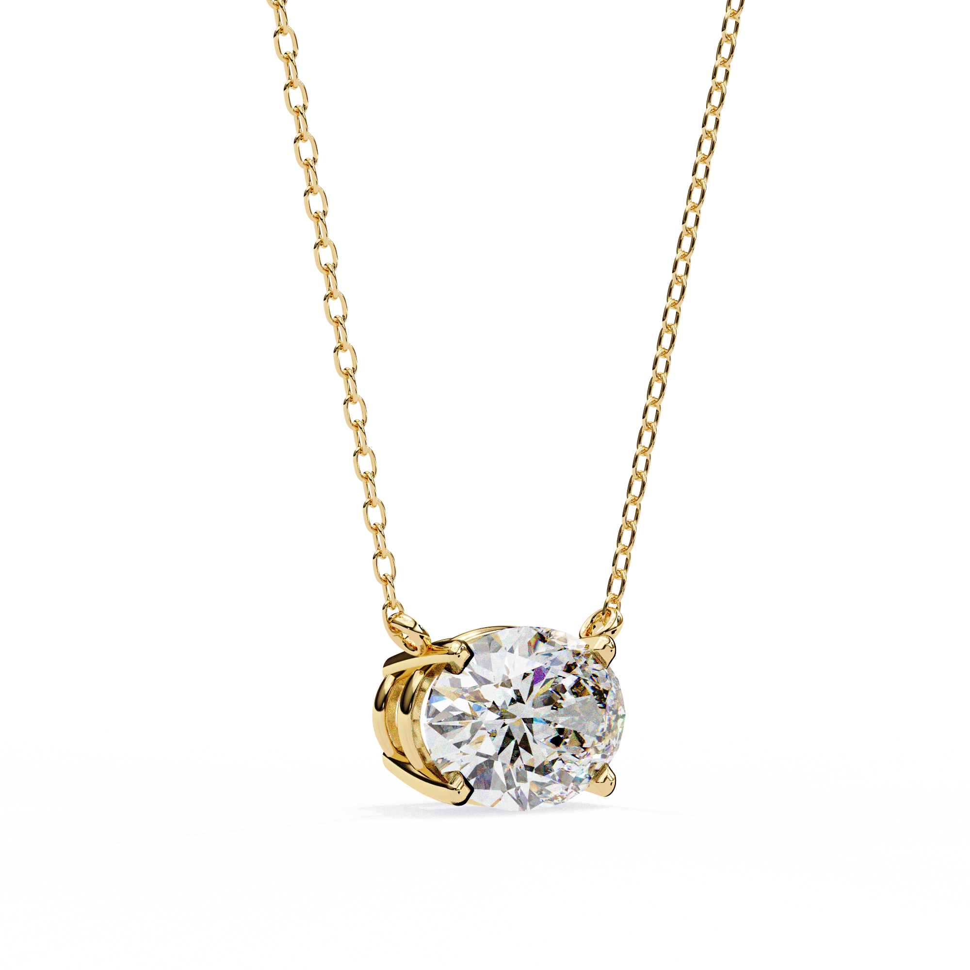 Solitairekart 1.66ct Oval-Cut East-West Natural Diamond Solitaire Pendant-H Color, VS1 Clarity