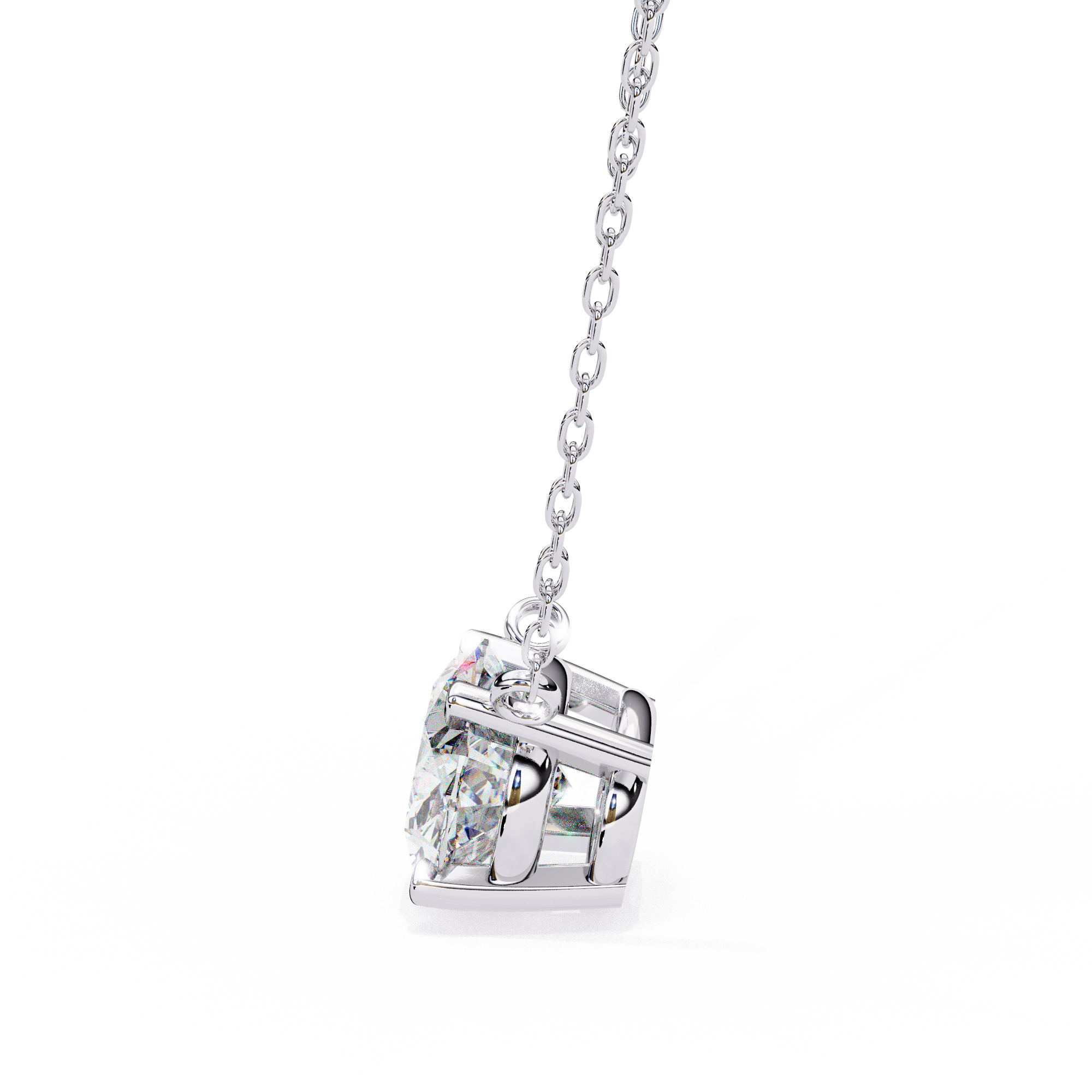 1.66 Carat Oval Shape Lab-Grown Diamond Pendant Necklace – F Color VS1 Clarity