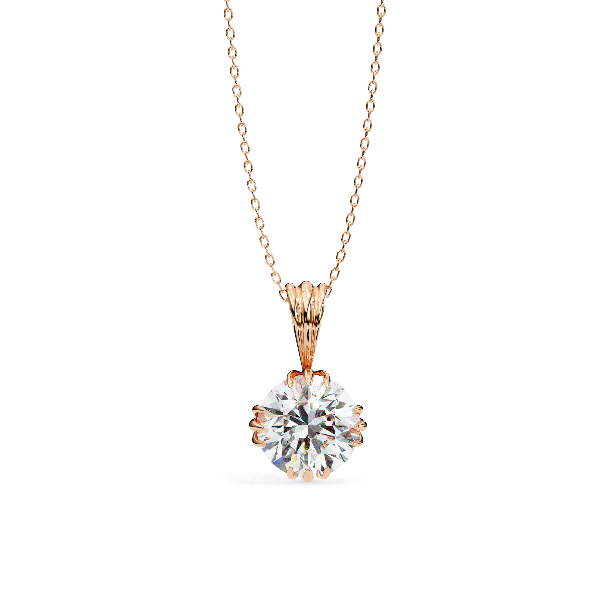 2.04 Carat Round Shape Lab-Grown Diamond Pendant Necklace – E Color VVS2 Clarity