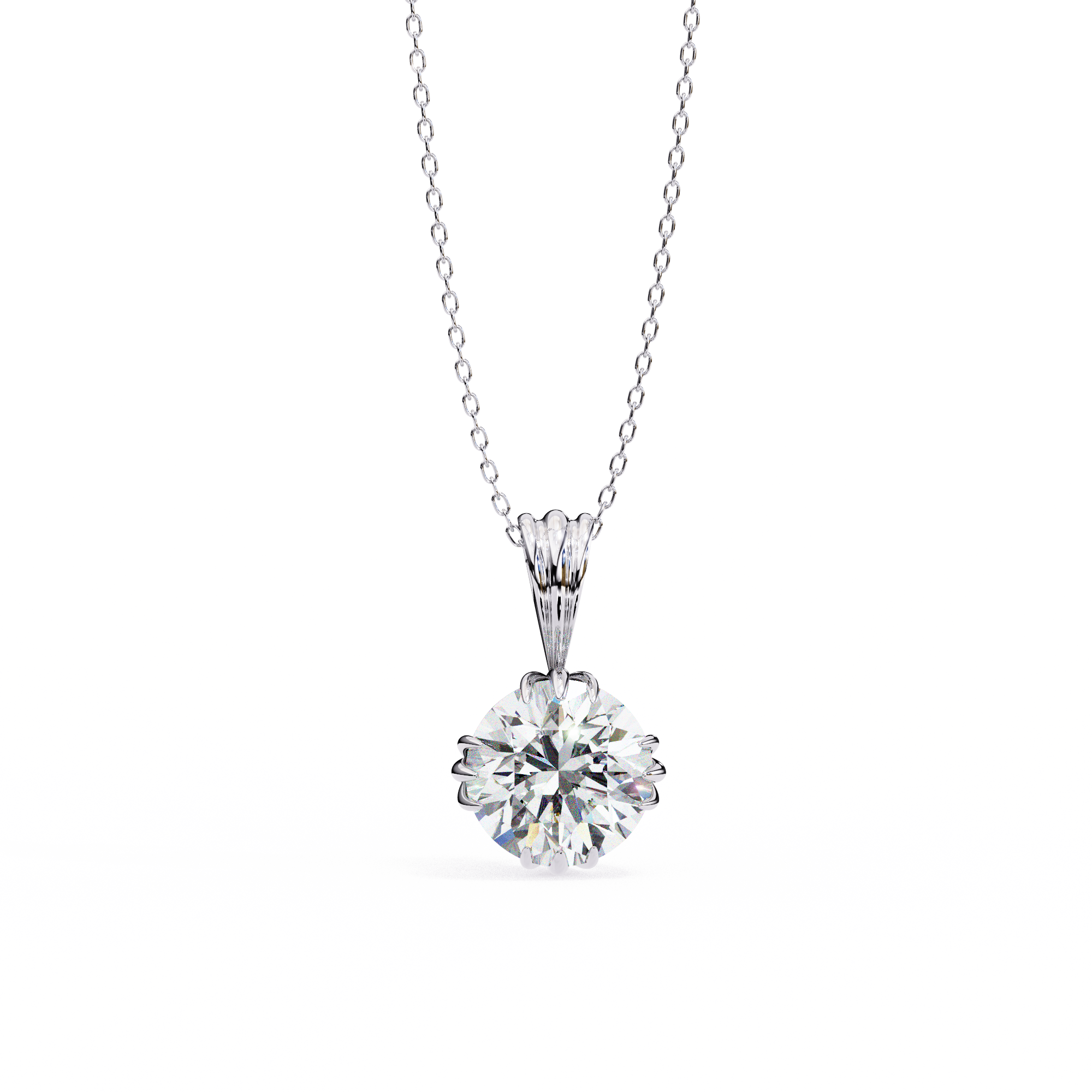 2.04 Carat Round Shape Lab-Grown Diamond Pendant Necklace – E Color VVS2 Clarity