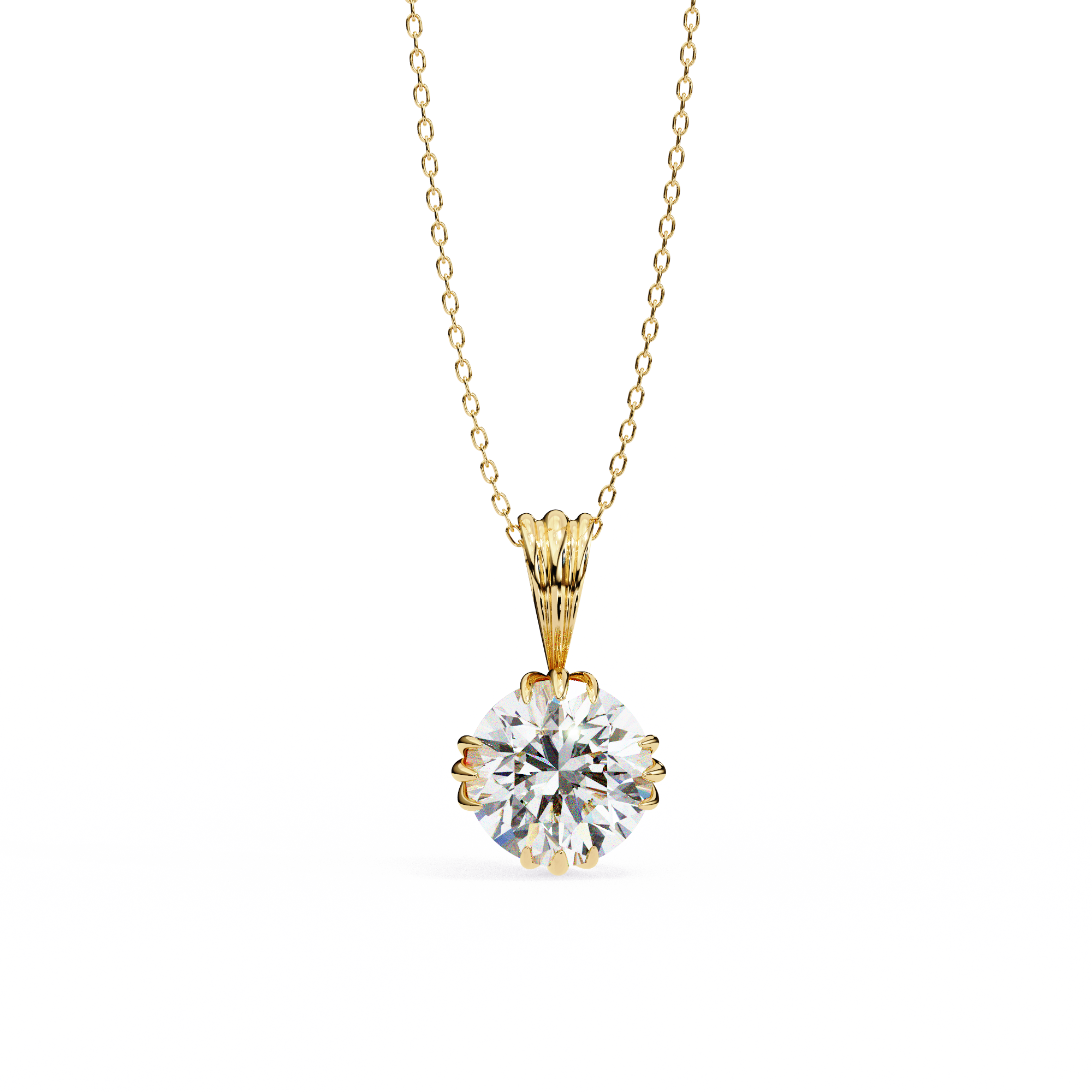 2.04 Carat Round Shape Lab-Grown Diamond Pendant Necklace – E Color VVS2 Clarity