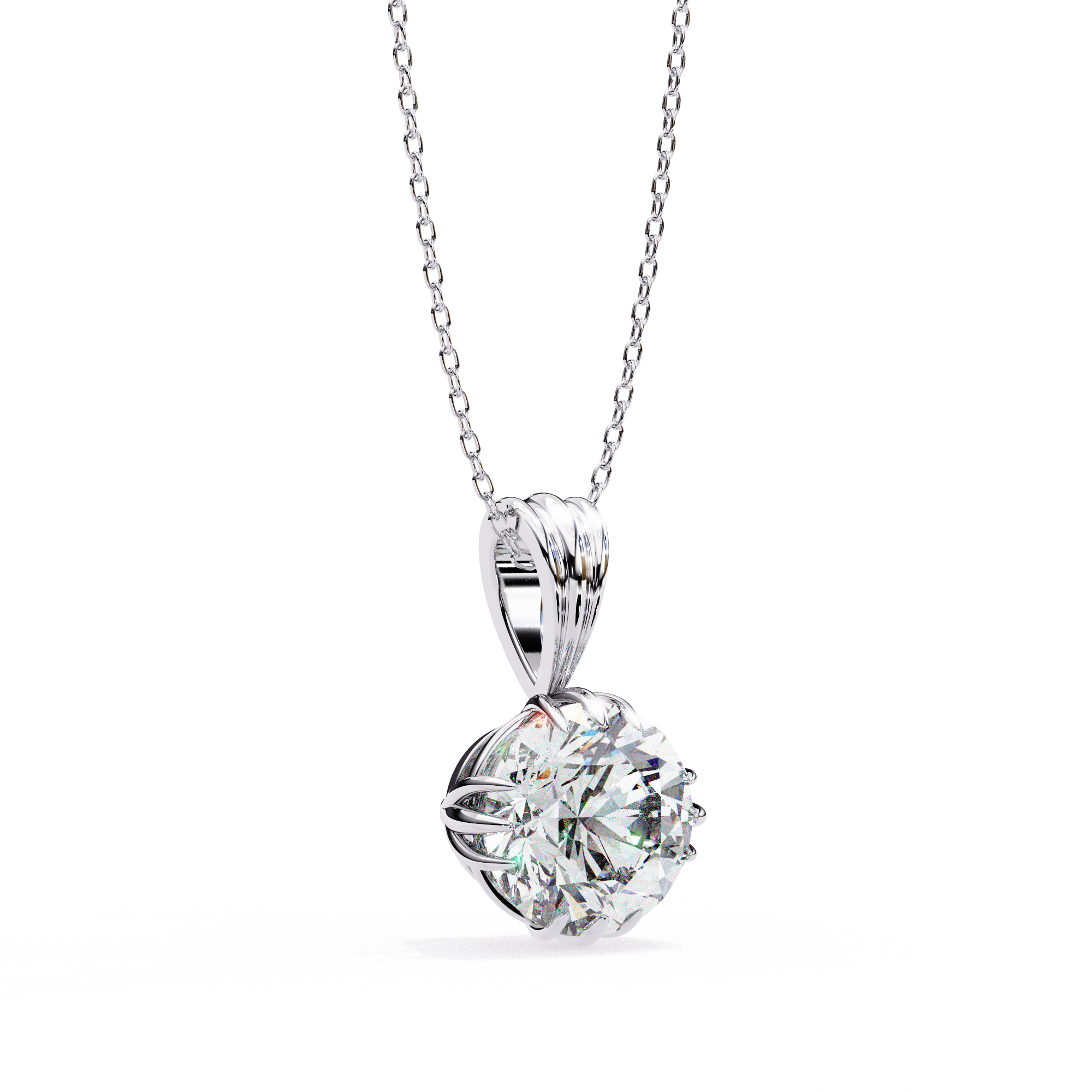 2.04 Carat Round Shape Lab-Grown Diamond Pendant Necklace – E Color VVS2 Clarity
