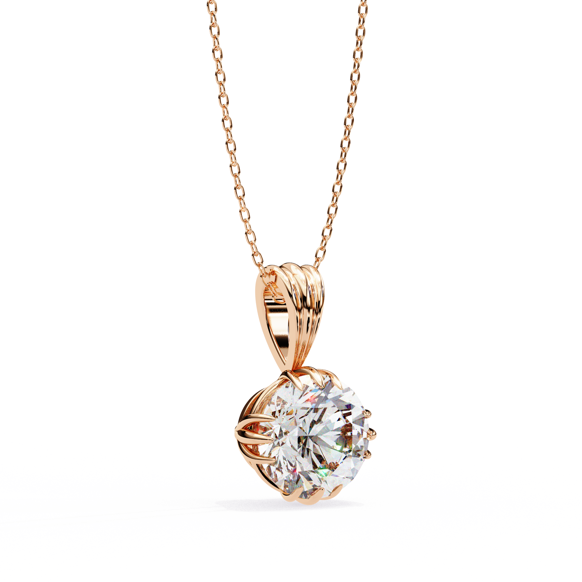 2.04 Carat Round Shape Lab-Grown Diamond Pendant Necklace – E Color VVS2 Clarity