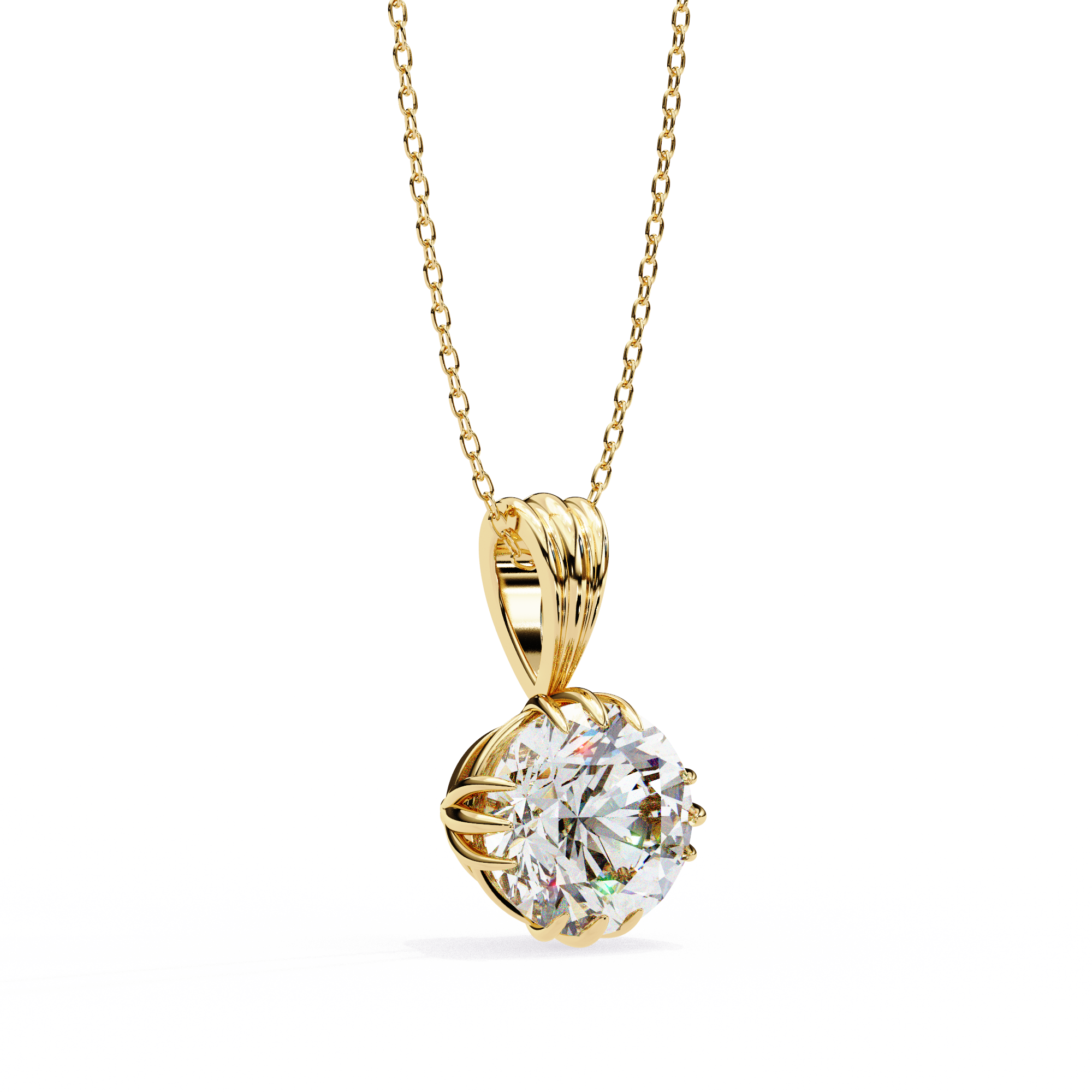 2.04 Carat Round Shape Lab-Grown Diamond Pendant Necklace – E Color VVS2 Clarity