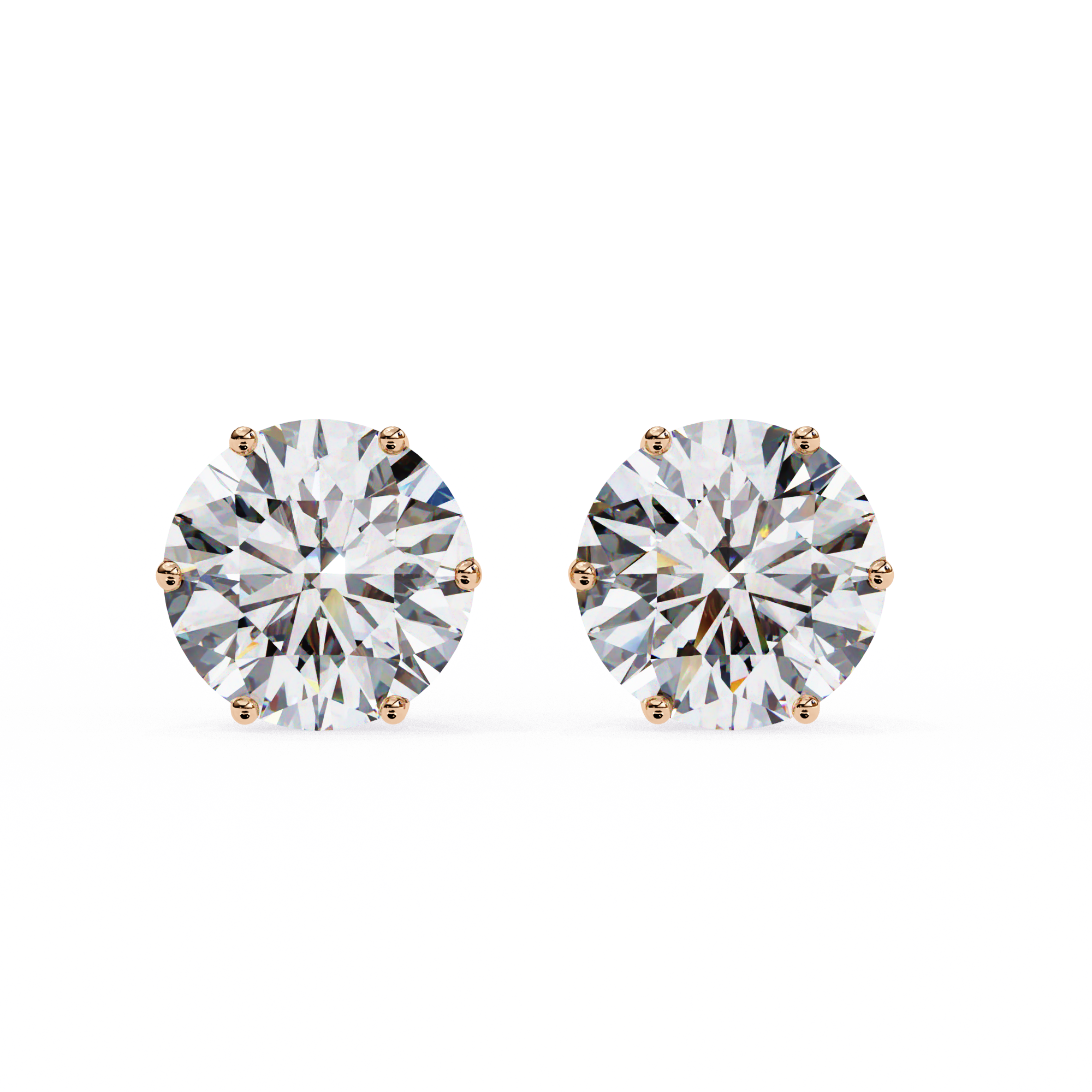 Classic–2.57 Carat F Color VS1 Clarity Round Lab Grown Diamond Stud Earrings