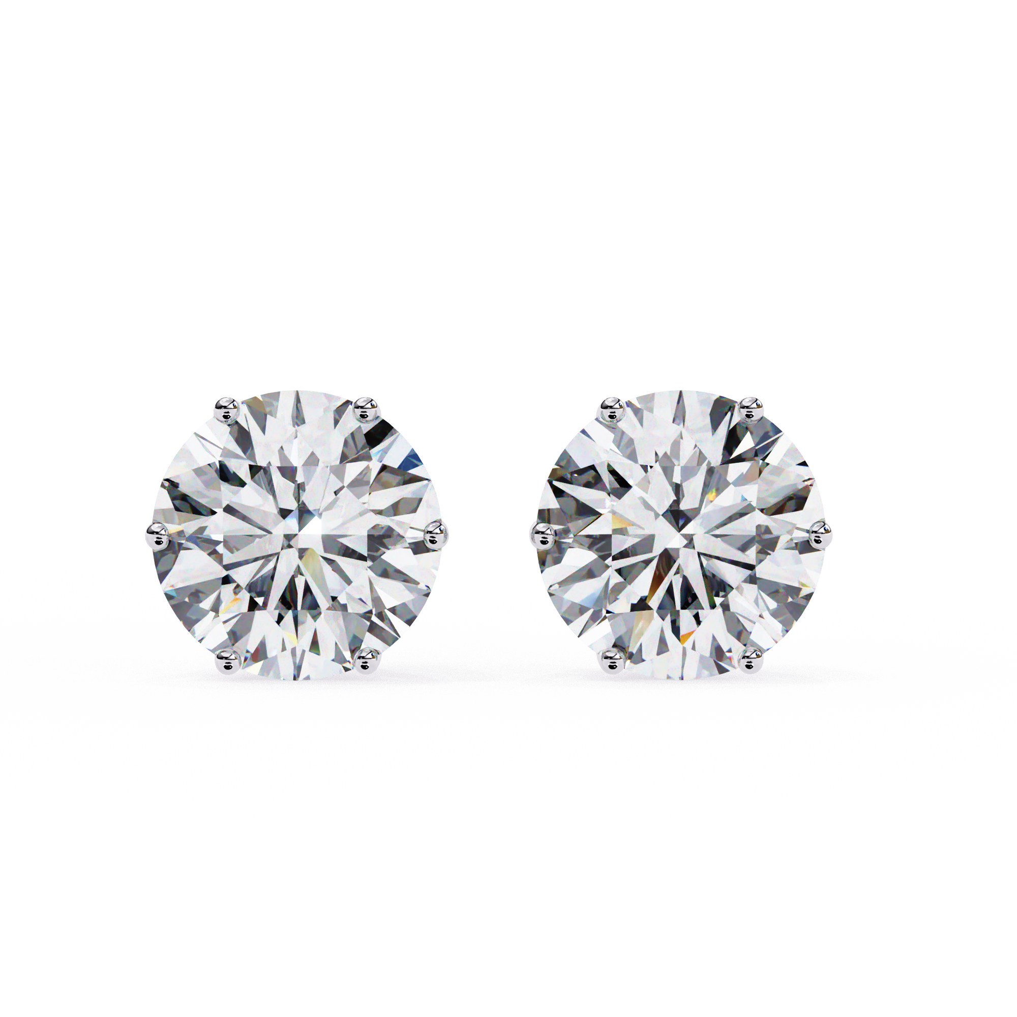 Classic–2.57 Carat F Color VS1 Clarity Round Lab Grown Diamond Stud Earrings