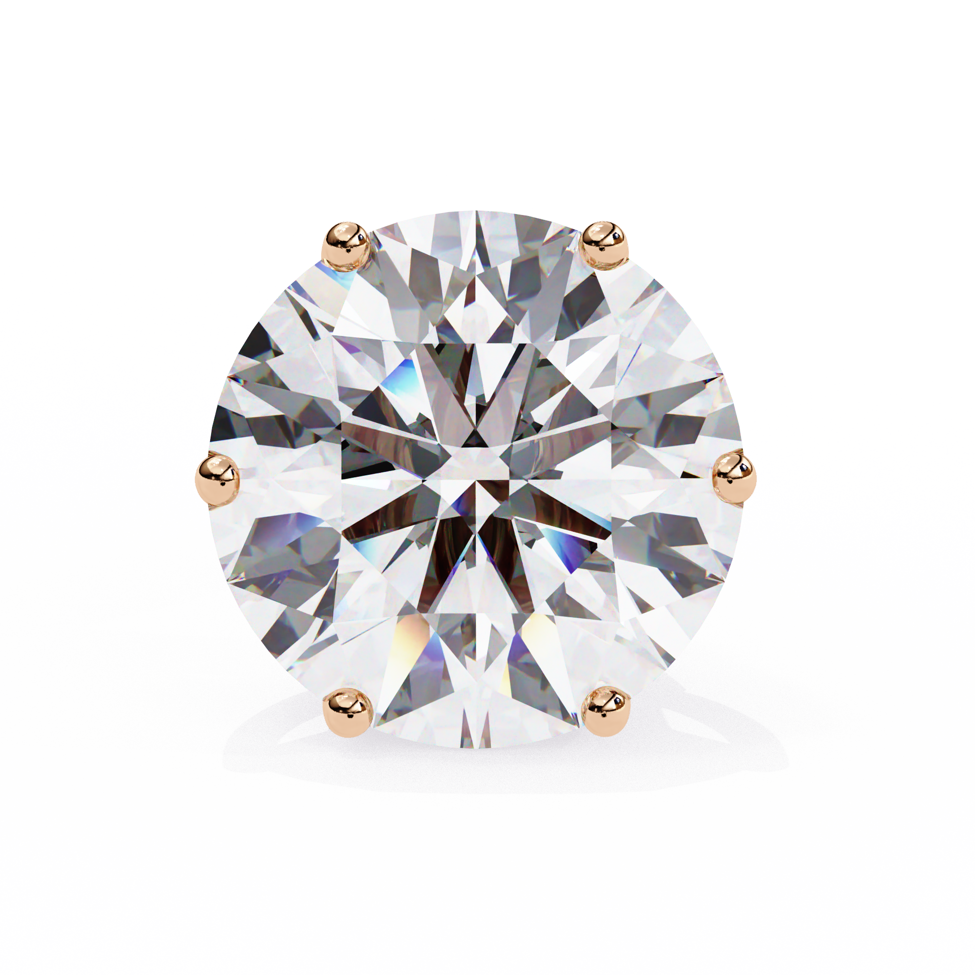 Classic–2.57 Carat F Color VS1 Clarity Round Lab Grown Diamond Stud Earrings