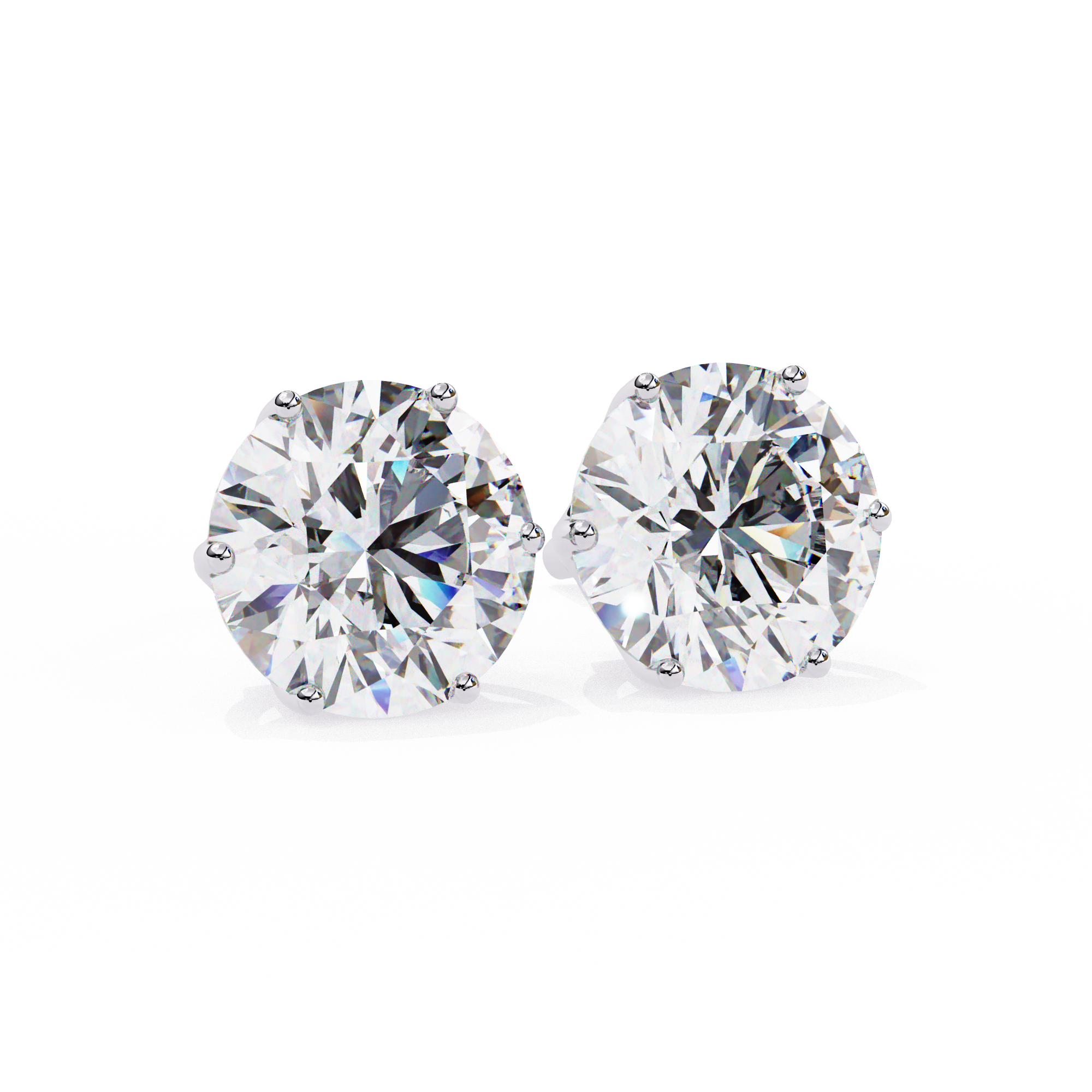 Classic–2.57 Carat F Color VS1 Clarity Round Lab Grown Diamond Stud Earrings