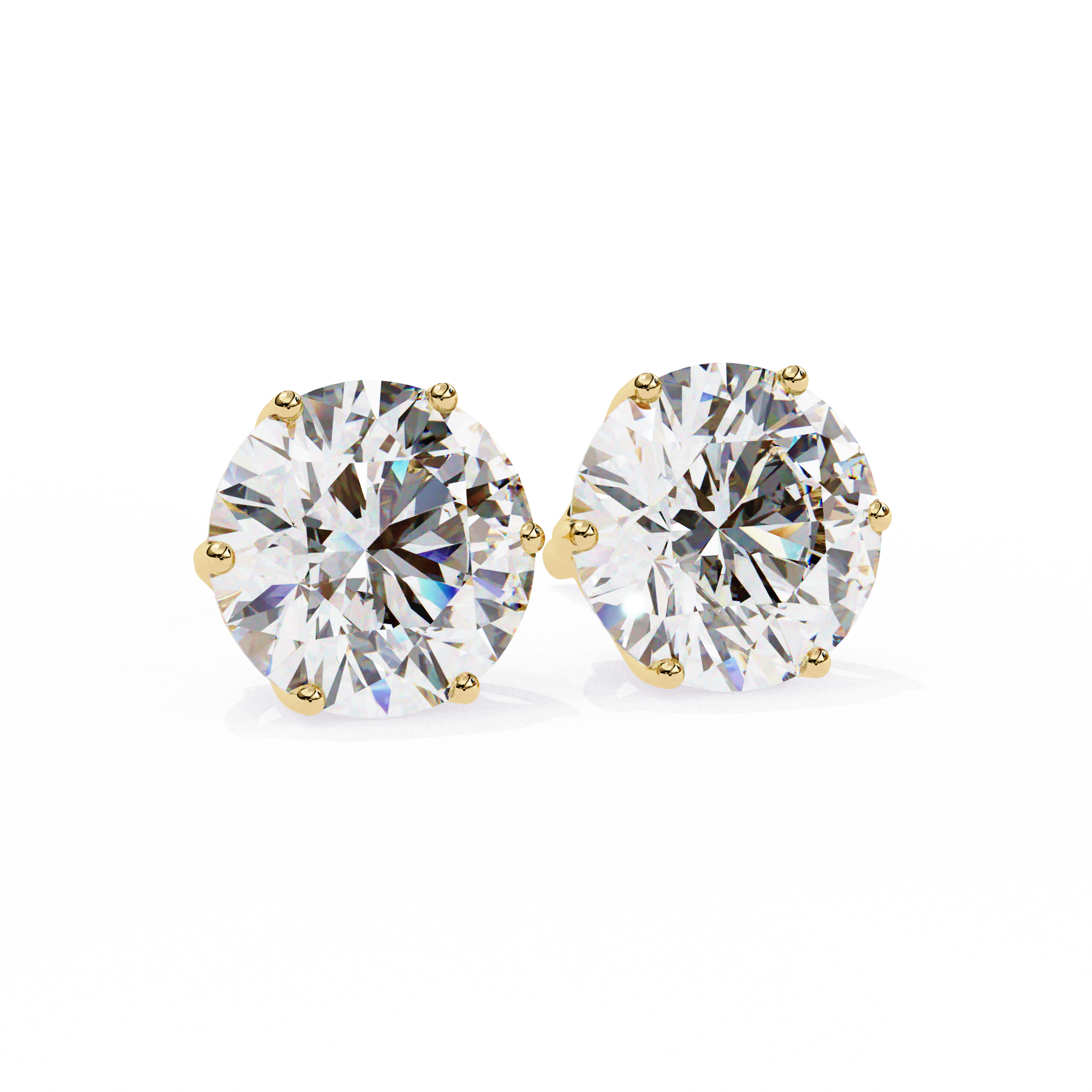 Classic–2.57 Carat F Color VS1 Clarity Round Lab Grown Diamond Stud Earrings