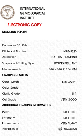 Solitairekart 1 Carat I Color SI1 Clarity Natural Diamond