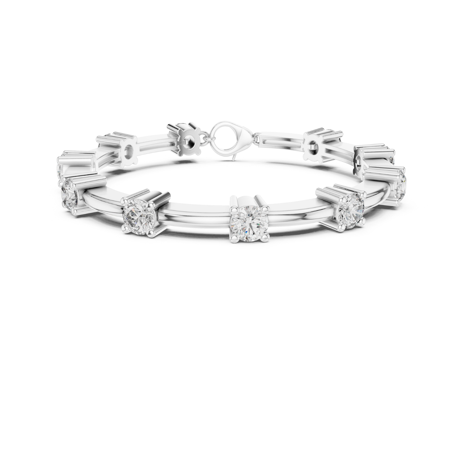 Natural Diamond Charm Bracelet –5.60ct I/VS1 Opulent Regal Masterpiece