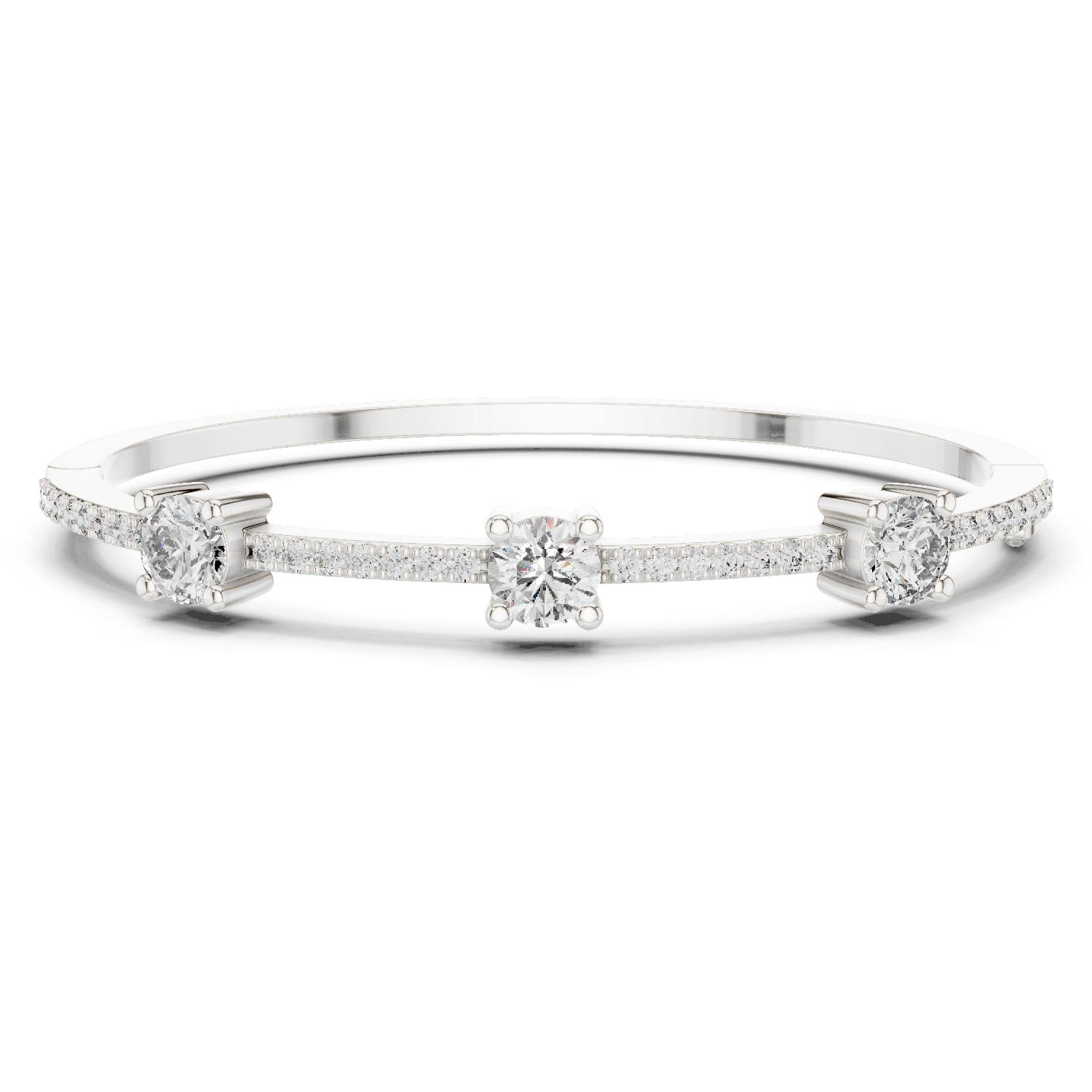 Natural Diamond Bangle Bracelet – 3.60ct I/SI1 Majestic Radiance Luxe