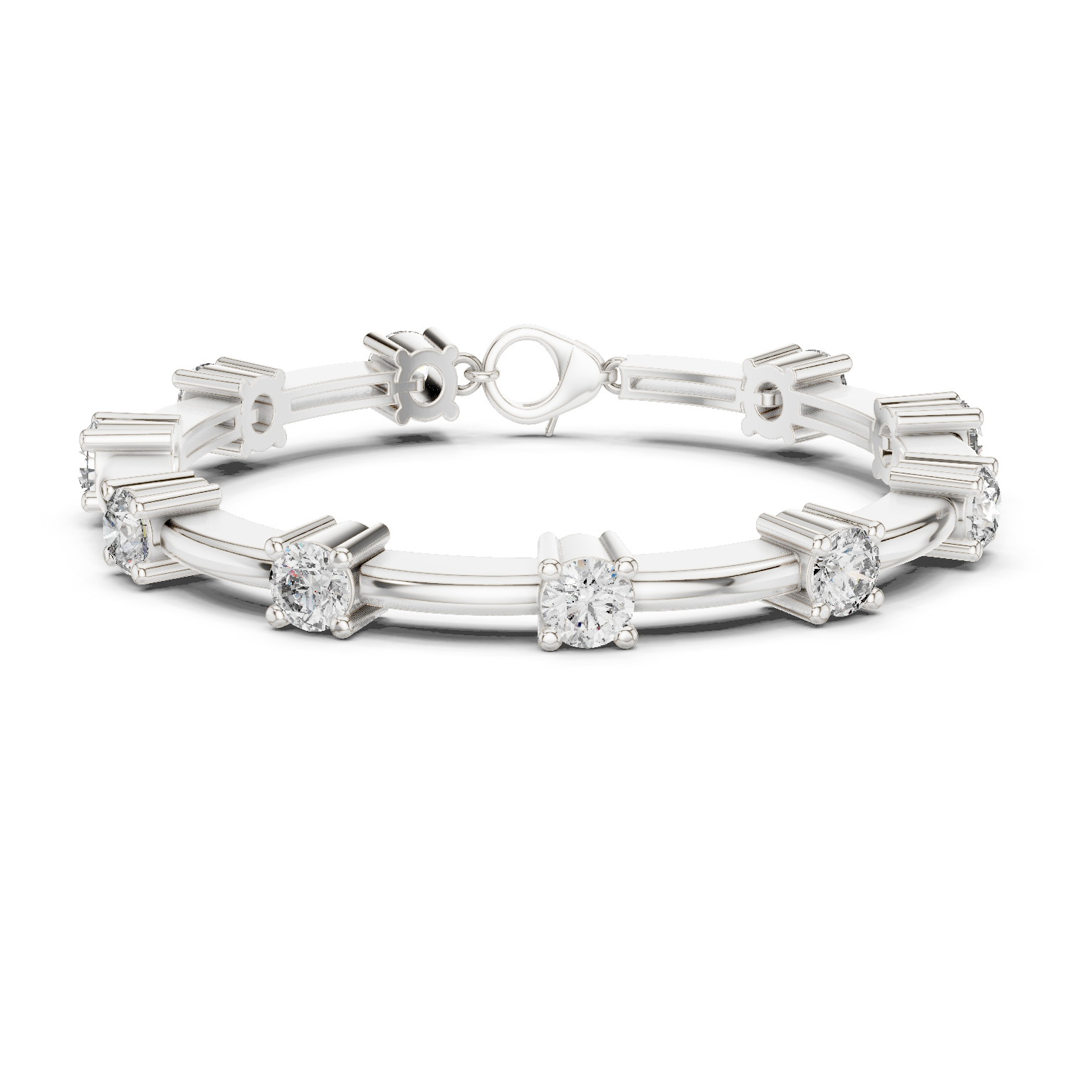 Natural Diamond Charm Bracelet –5.60ct I/VS1 Opulent Regal Masterpiece