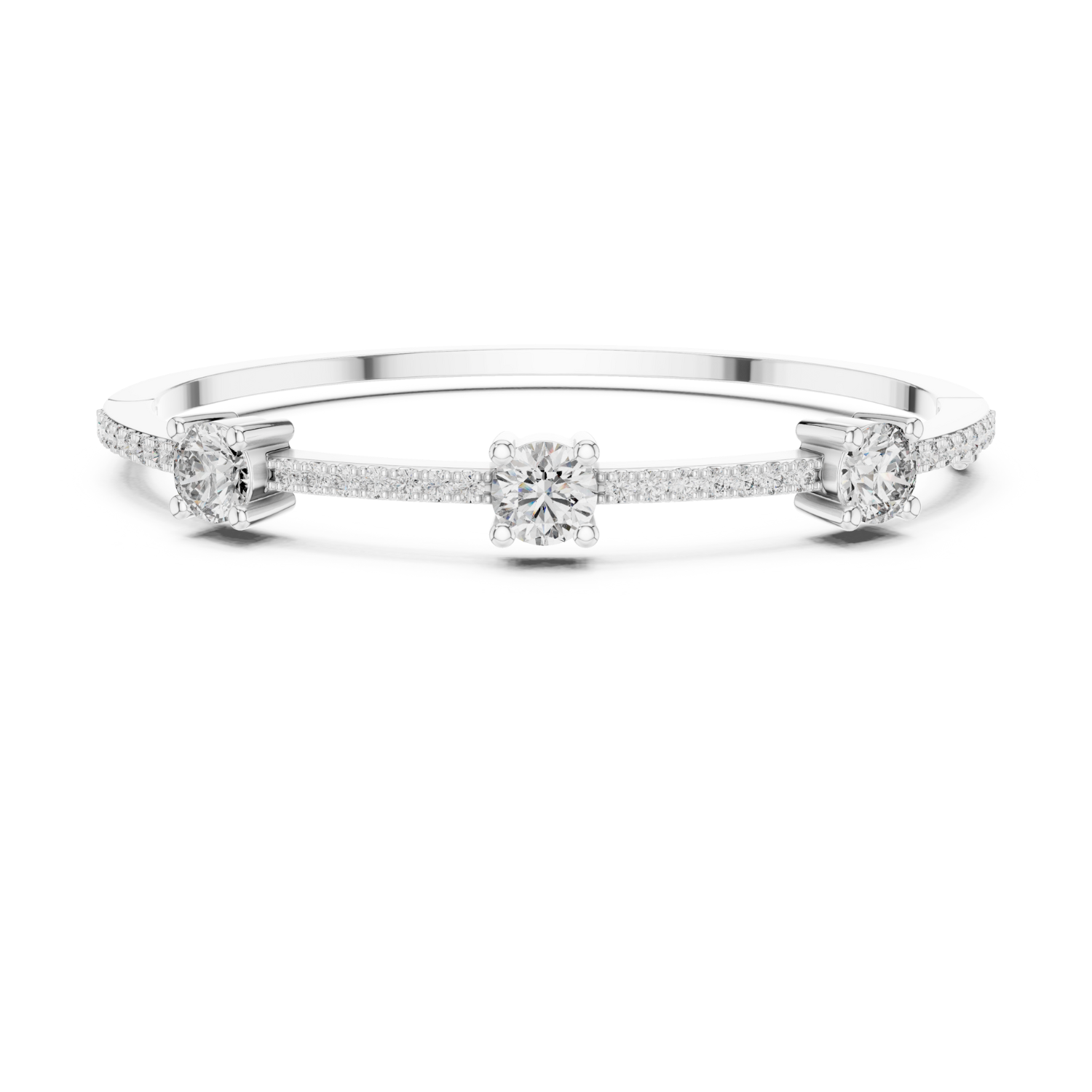 Natural Diamond Bangle Bracelet – 3.60ct I/SI1 Majestic Radiance Luxe