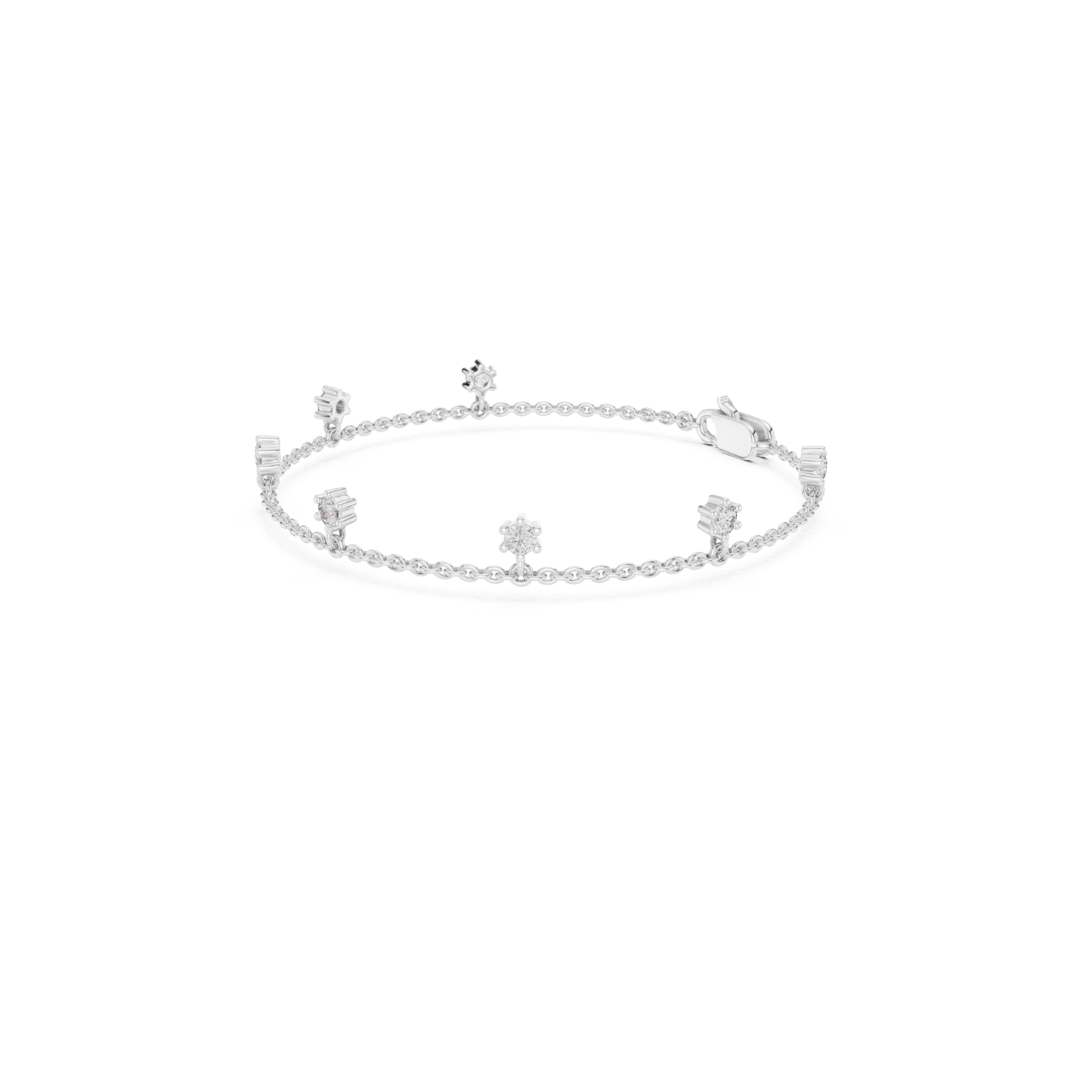 Natural Diamond Charm Bracelet –0.77ct EF/VS Grand Royal Prestige Collection