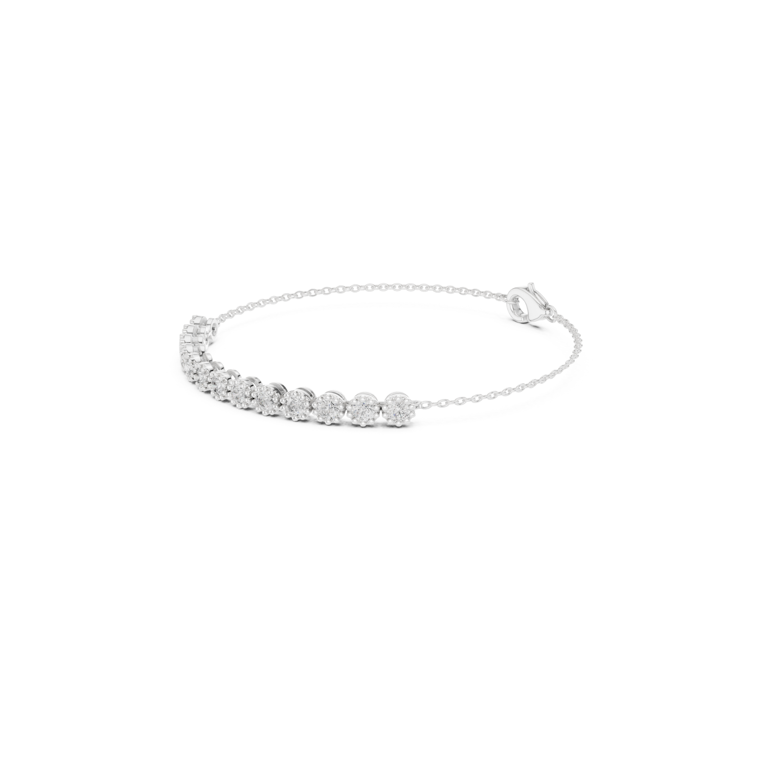 Natural Diamond  Charm Bracelet – 1.43ct EF/VS Royal Opulent Series