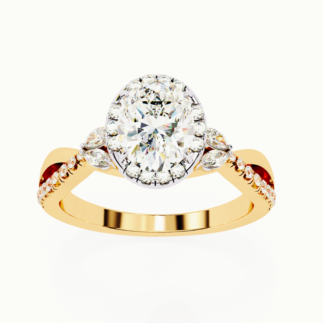 Buy 1.00ct Oval Cut Natural Diamond Ring Solitairekart.