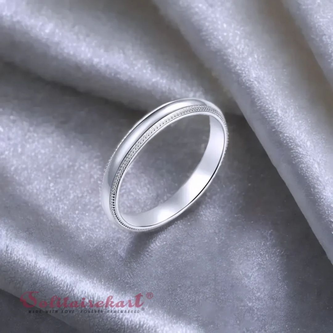 Solitairekart Simple Platinum Wedding Band Ring 3.93gm For Unisex.