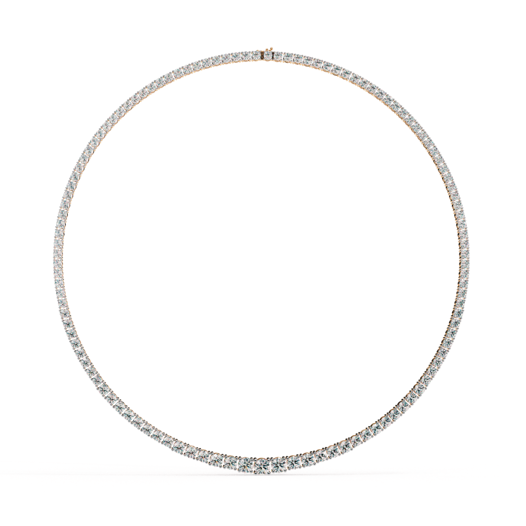 Solitairekart 17.54ct Natural Diamond Tennis Necklace-HI Color, VS-SI Clarity