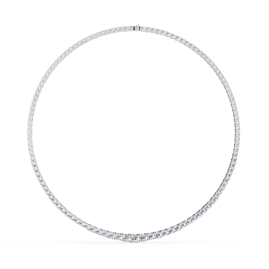 Solitairekart 17.54ct Natural Diamond Tennis Necklace-HI Color, VS-SI Clarity