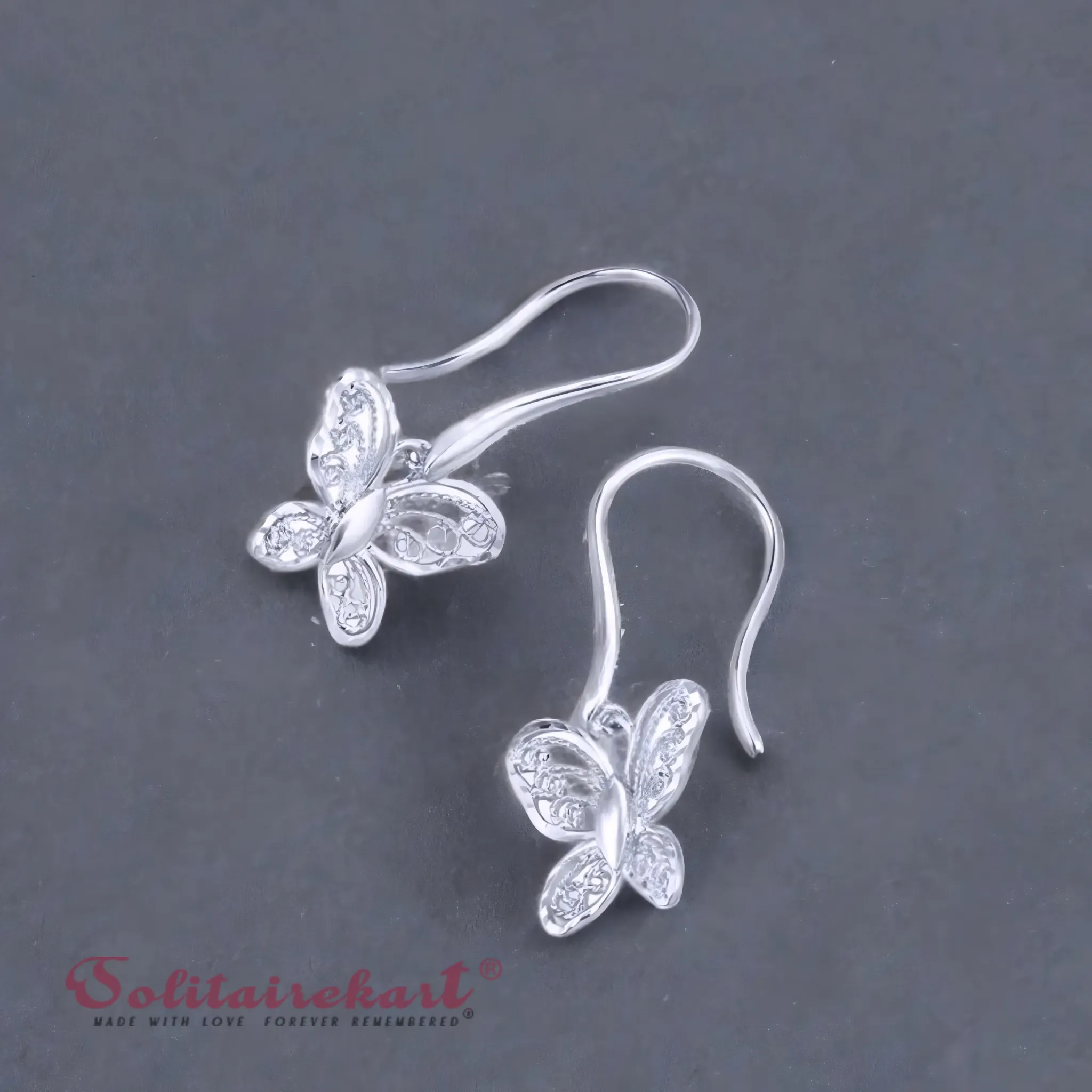 Solitairekart 3.33 GRM Platinum Butterfly Earrings