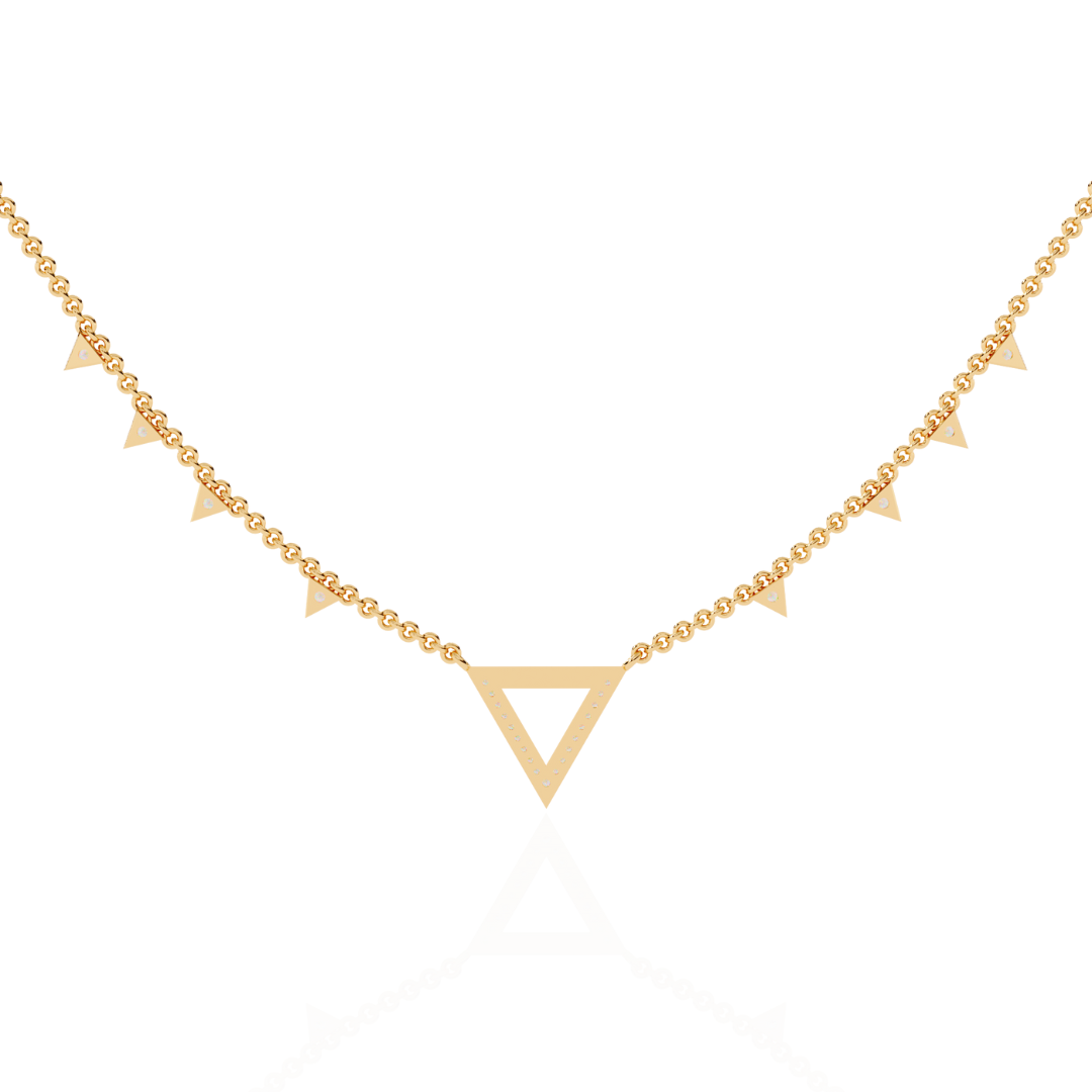 Solitairekart 0.34ct Inverted Natural Diamond Triangle Necklace-HI Color, VS-SI Clarity