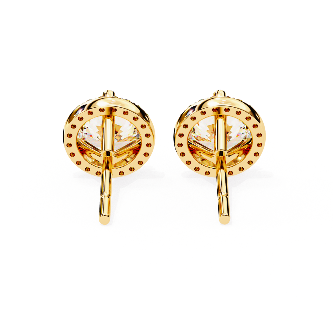 1.95ct Bright Halo Diamond Stud Earrings – Solitairekart