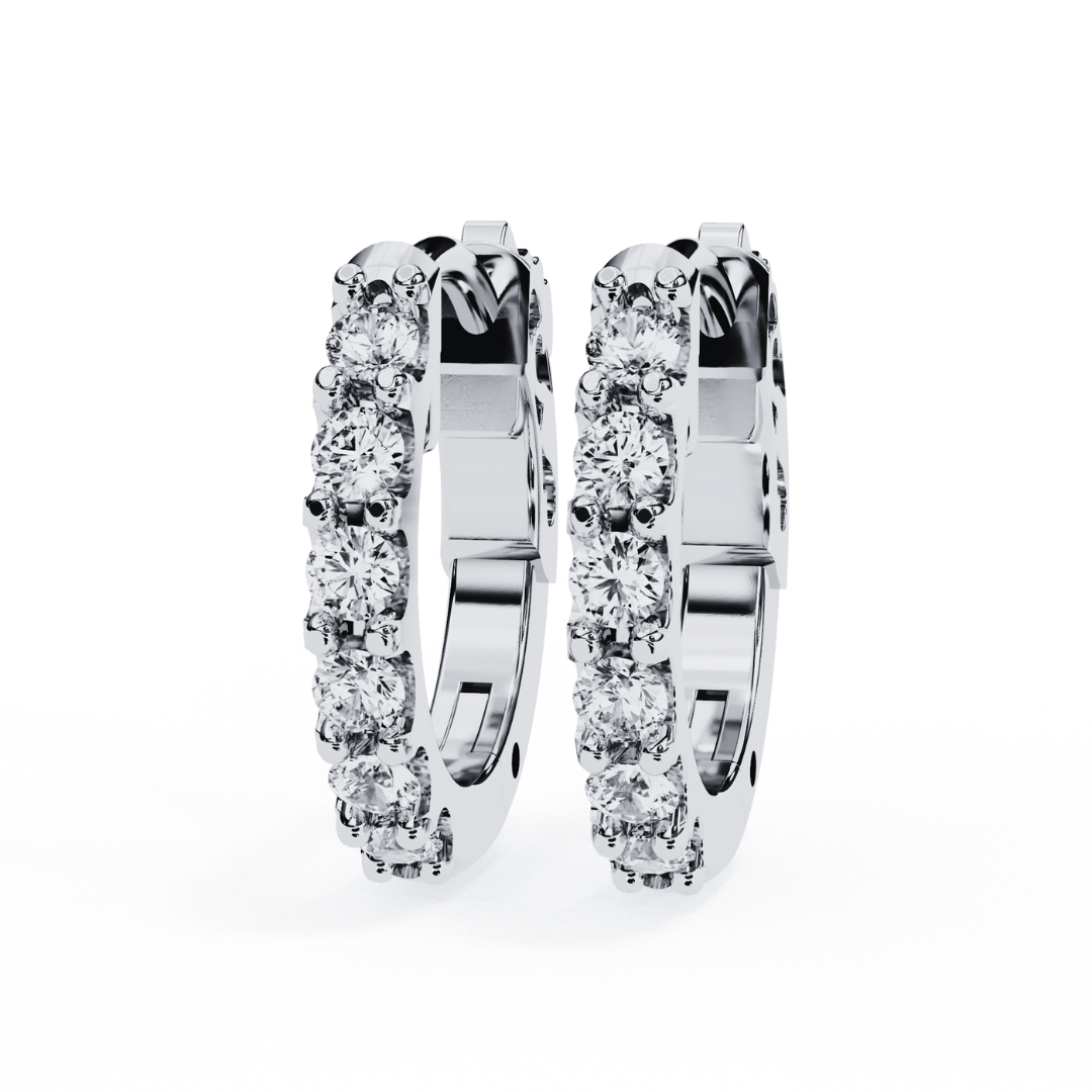 Solitairekart 0.18ct Natural Diamond Hoop Earrings-HI Color, VS-SI Clarity