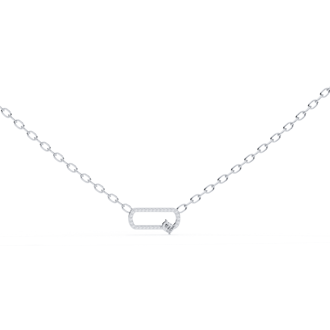 Solitairekart 0.36ct Natural Diamond Geometric Link Pendant-HI Color, VS-SI Clarity