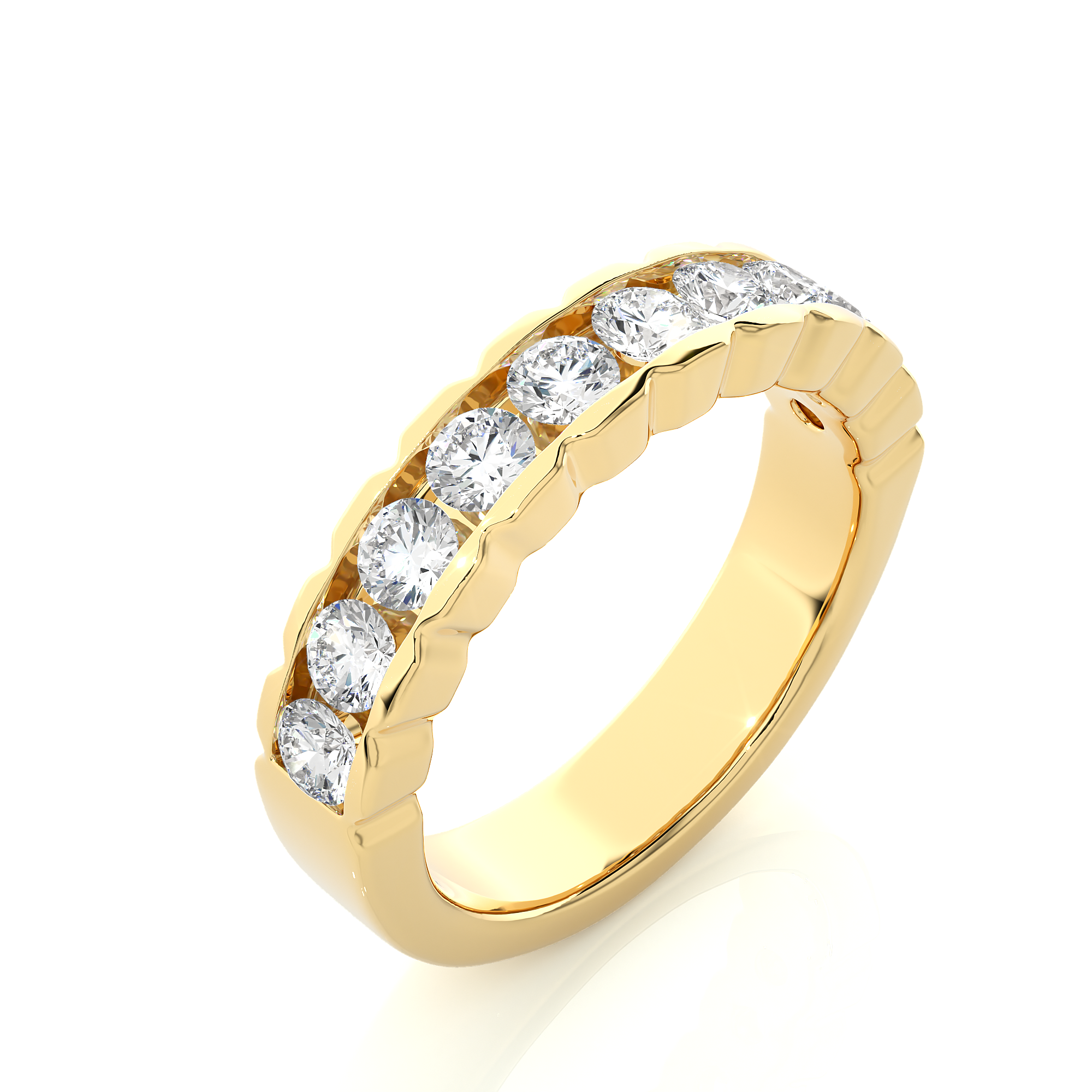 1.01 Carat H Color VS1 Clarity Diamond Studded Natural Diamond Ring.