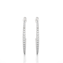 0.38 Carat Diamond Studded Natural Diamond Hoop Earrings