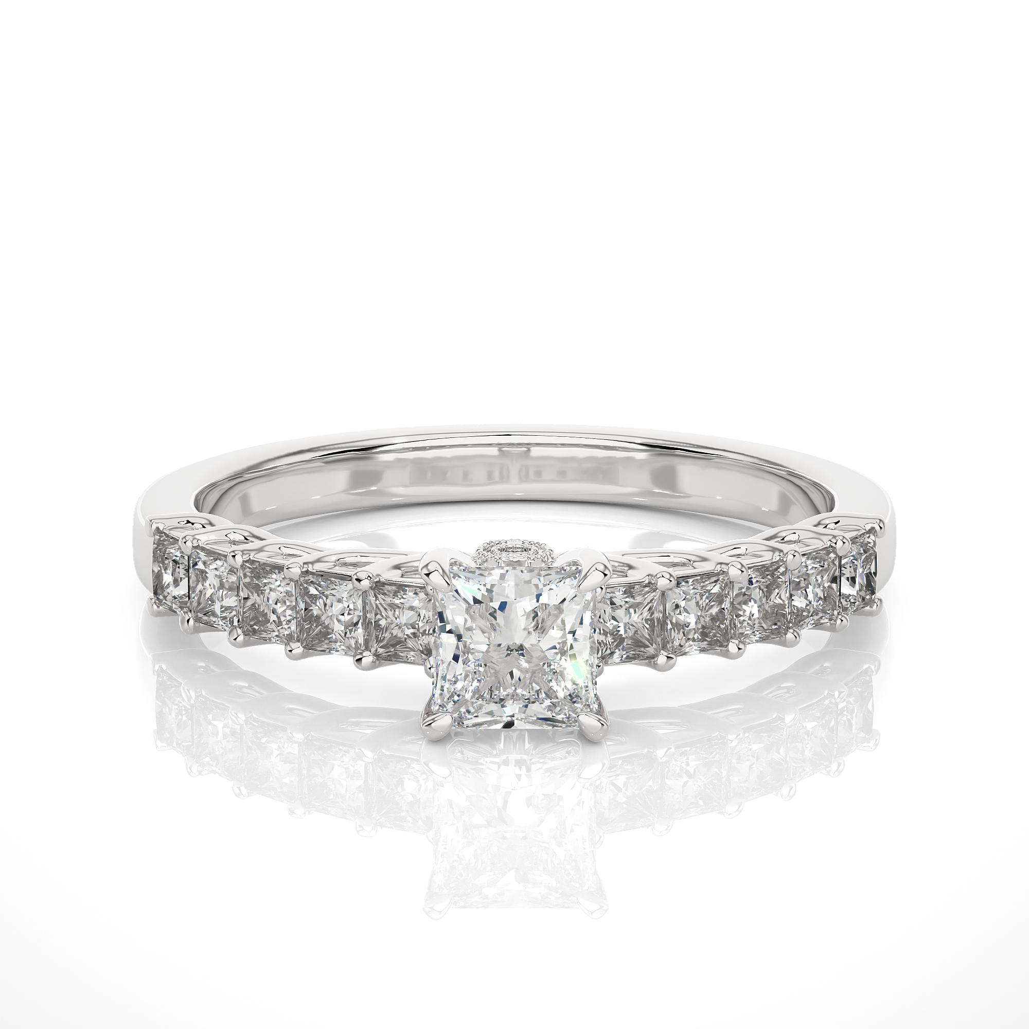 0.85 Carat H Color VS1 Clarity Diamond Studded Natural Diamond Ring.