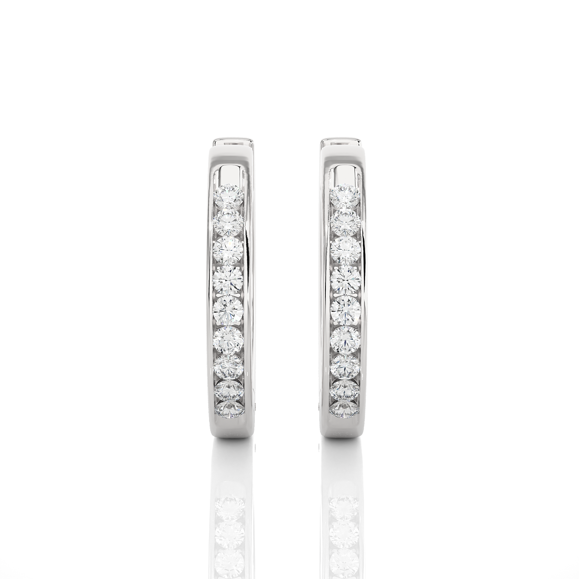 0.52 Carat HI Color VS1 Clarity Diamond Studded Natural Diamond Hoop Earrings.