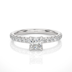 1.01 Carat H Color VS2 Clarity Diamond Studded Natural Diamond Ring