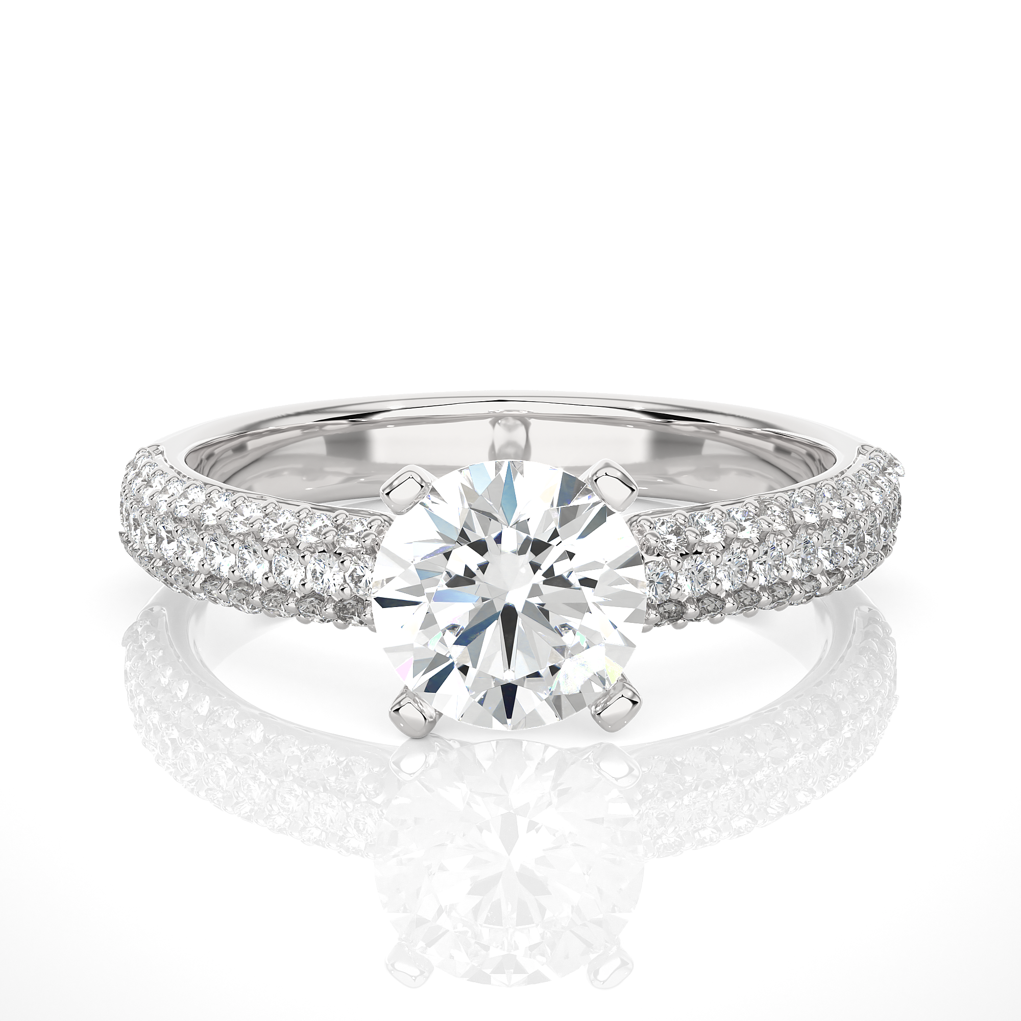 1.11 Carat H Color VS1 Clarity Diamond Studded Natural Diamond Ring.