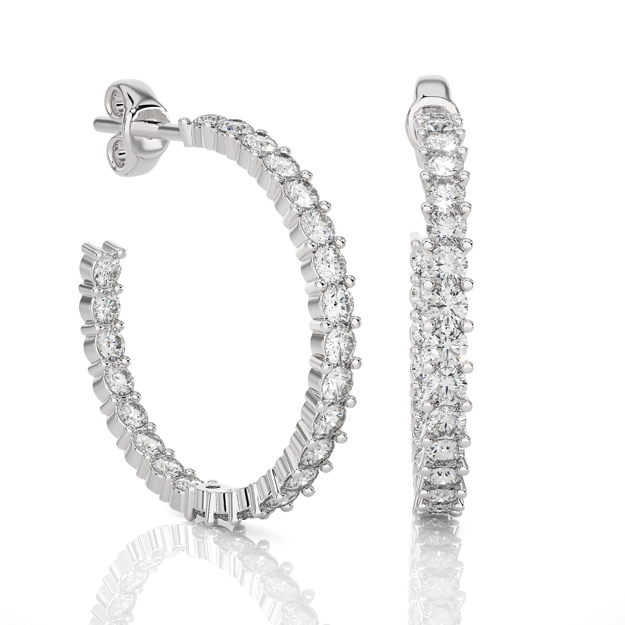 Buy 0.92Ct Natural Diamond Hoop Earrings | Solitairekart