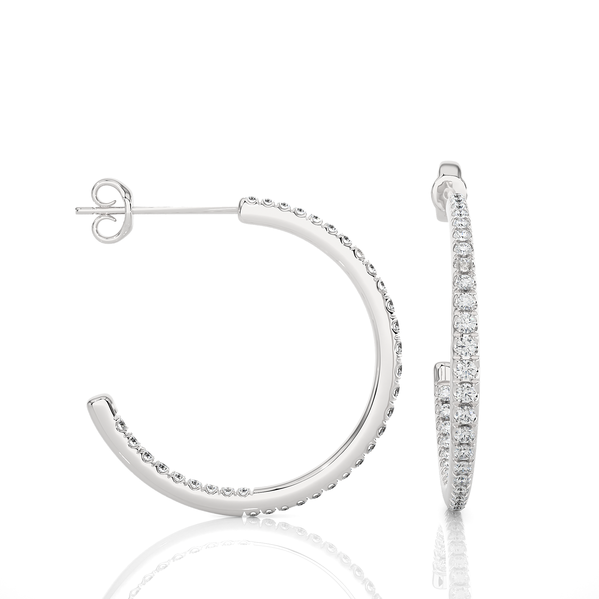 Buy 0.38Ct Natural Diamond Hoop Earrings | Solitairekart