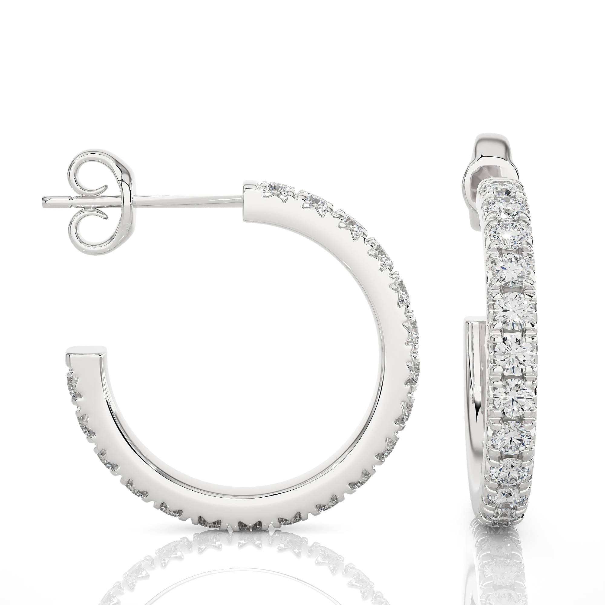 Buy 0.70Ct Natural Diamond Hoop Earrings | Solitairekart