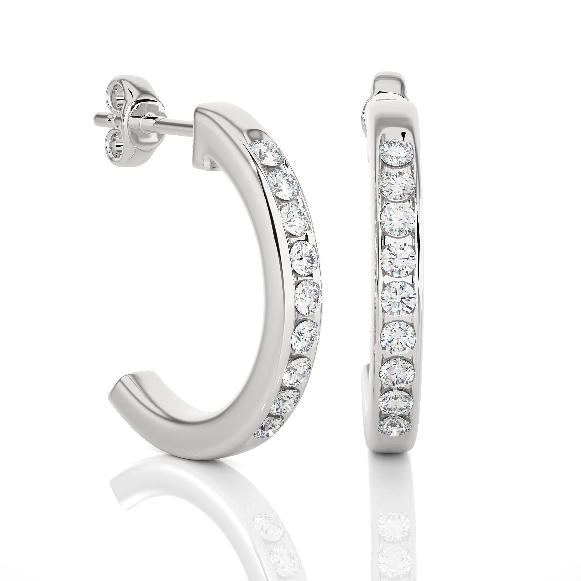 Buy 0.46Ct Natural Diamond Hoop Earrings | Solitairekart