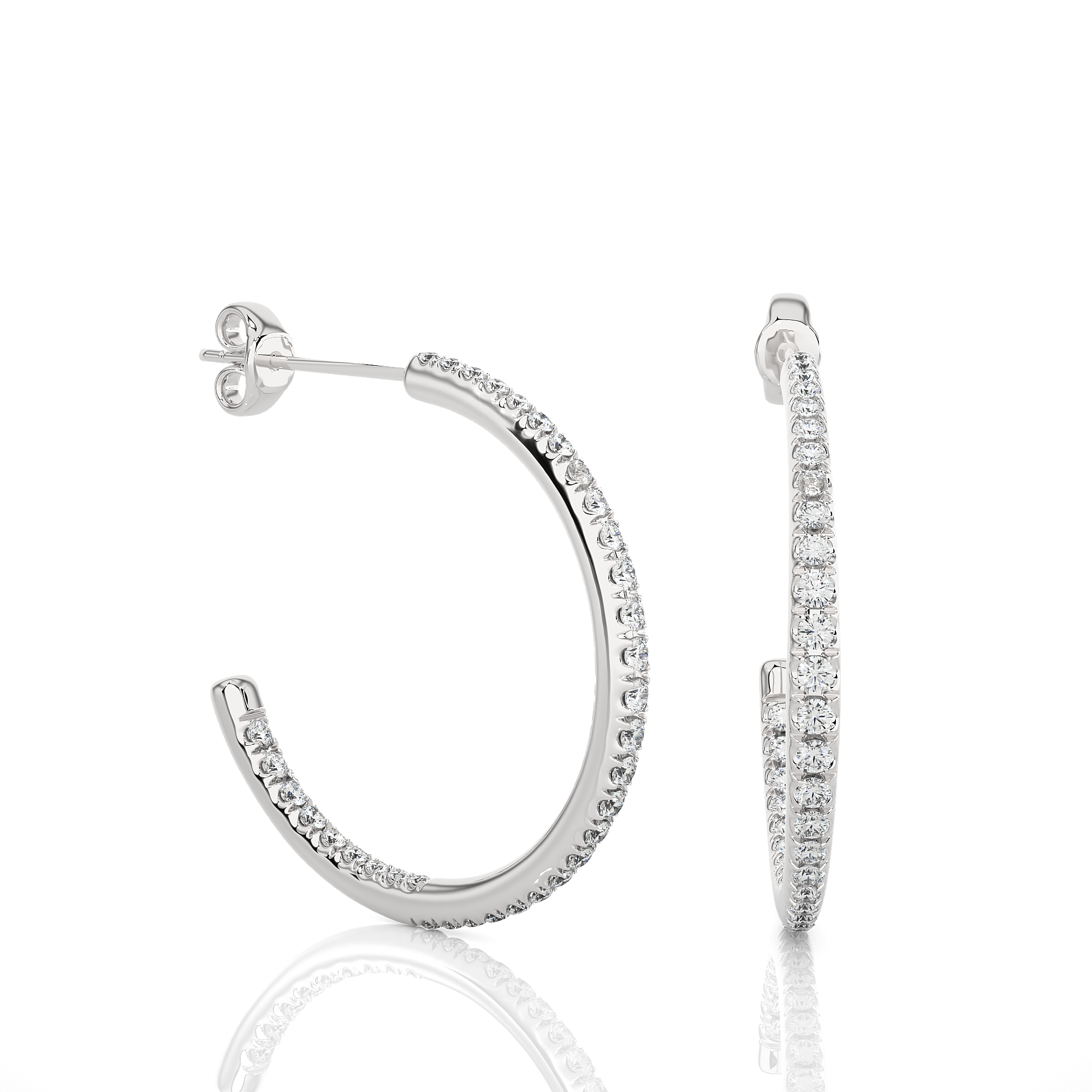 Buy 0.38Ct Natural Diamond Hoop Earrings | Solitairekart